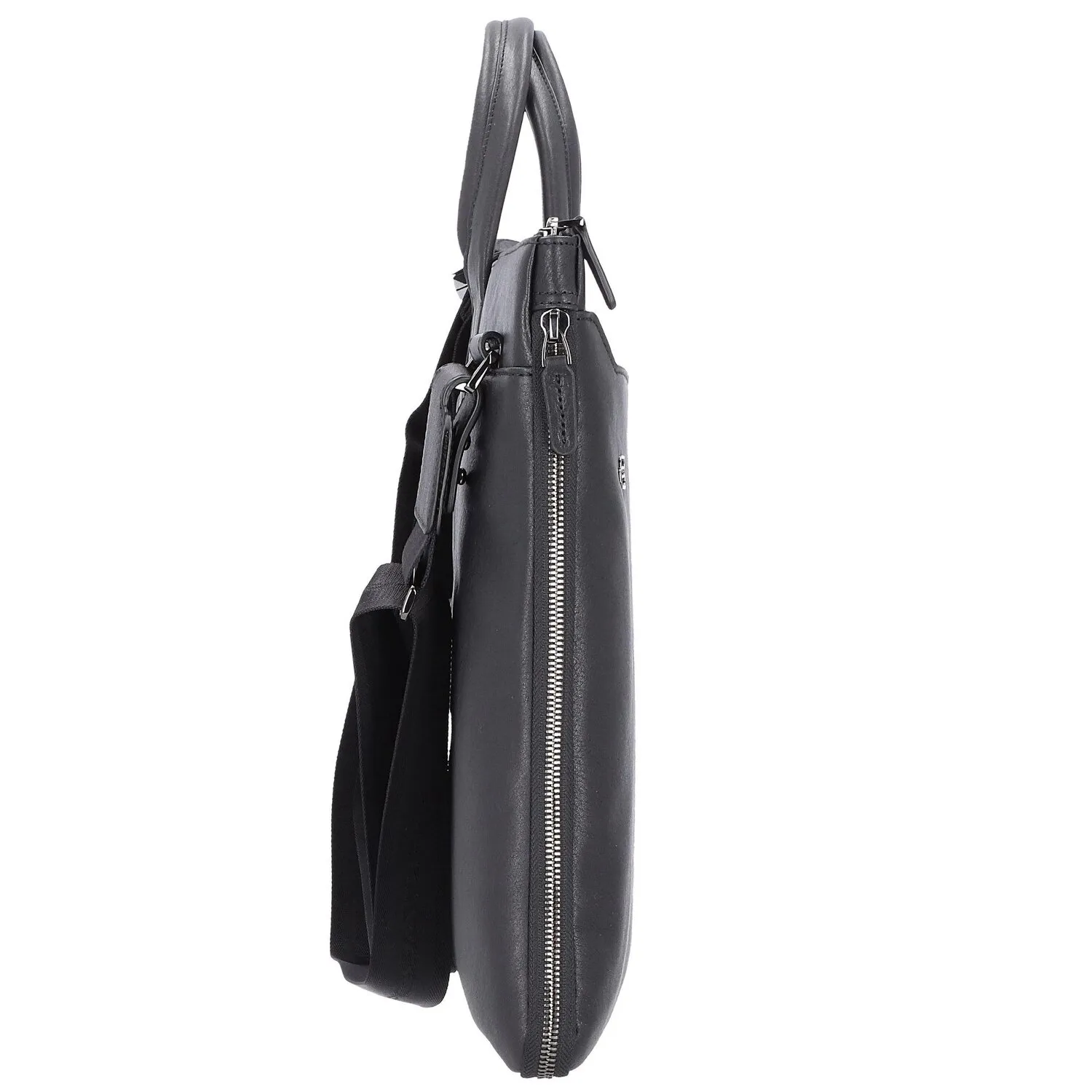 Piquadro Borsa per laptop quadrata nera in pelle 47 cm