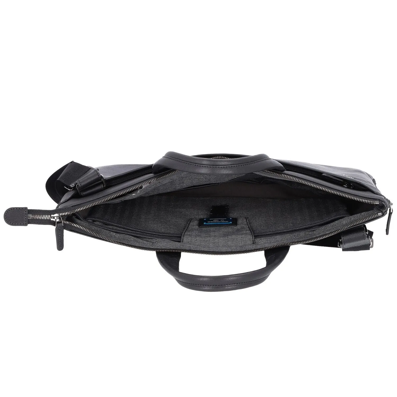 Piquadro Borsa per laptop quadrata nera in pelle 47 cm