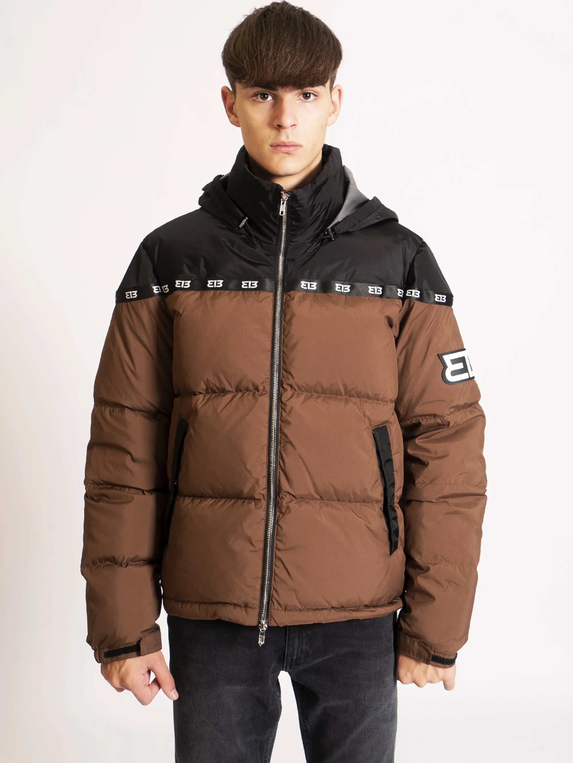 Piumino Bicolor Marrone/Nero