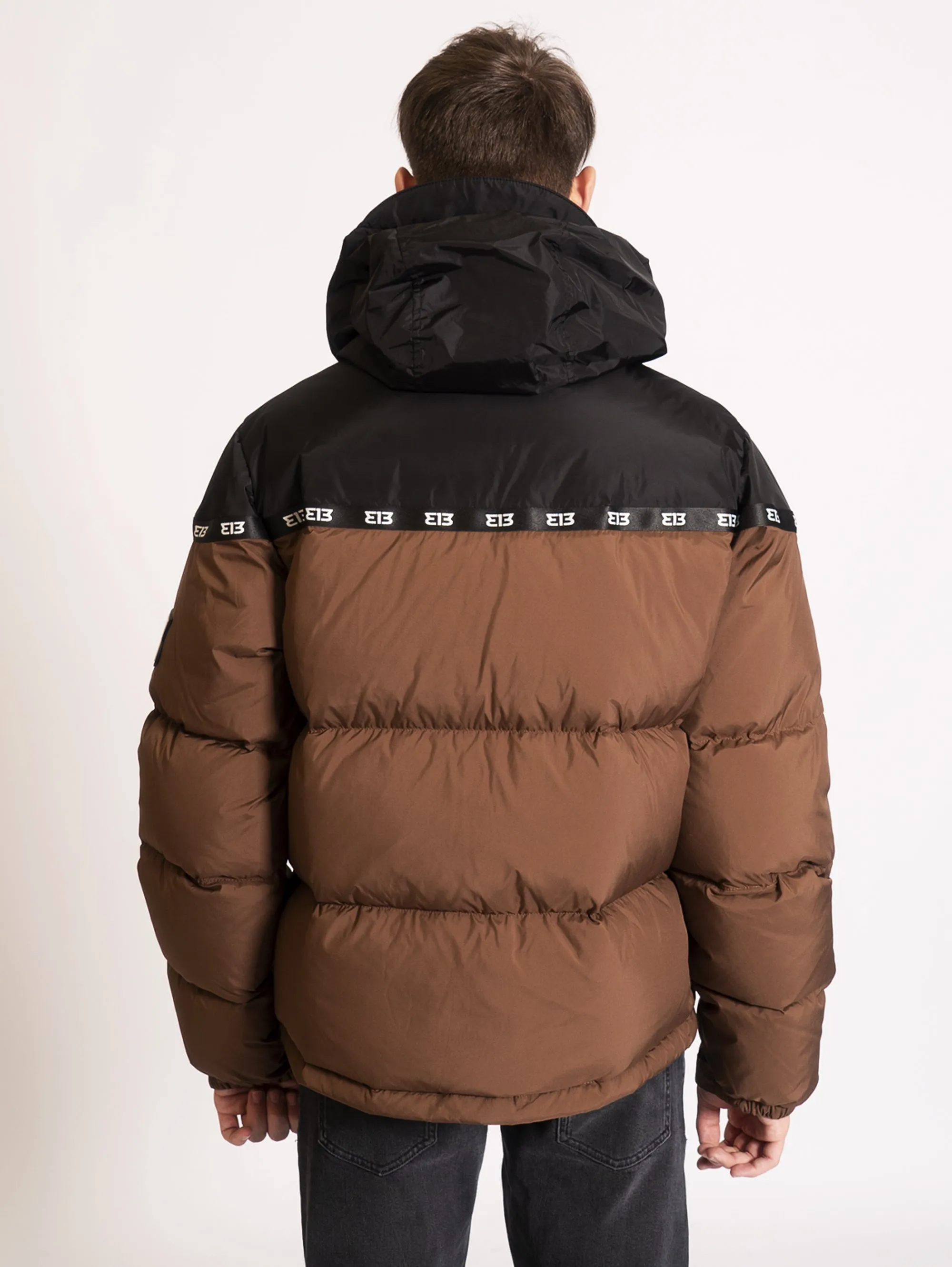 Piumino Bicolor Marrone/Nero