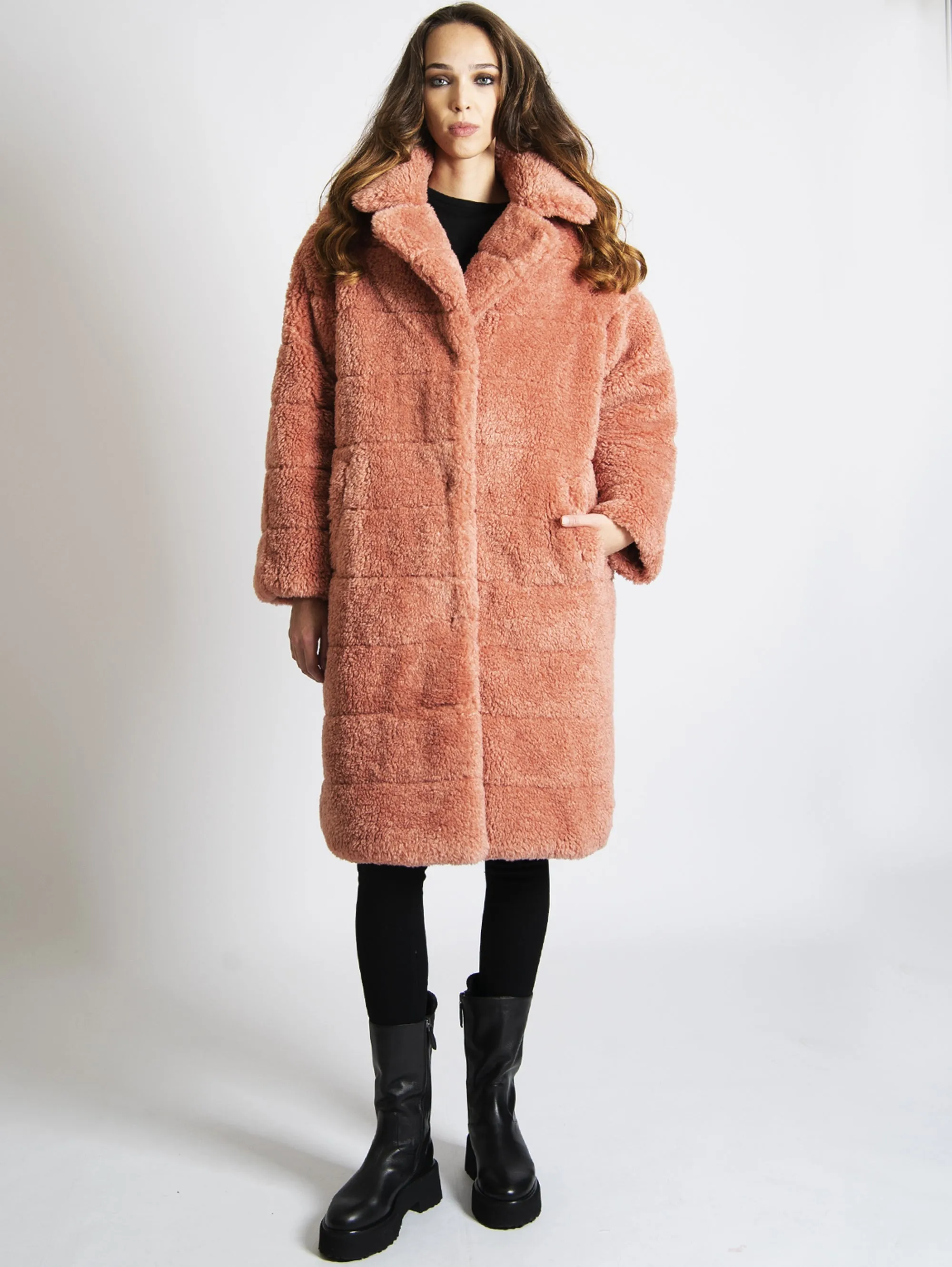 Piumino Lungo Reversibile Rosa