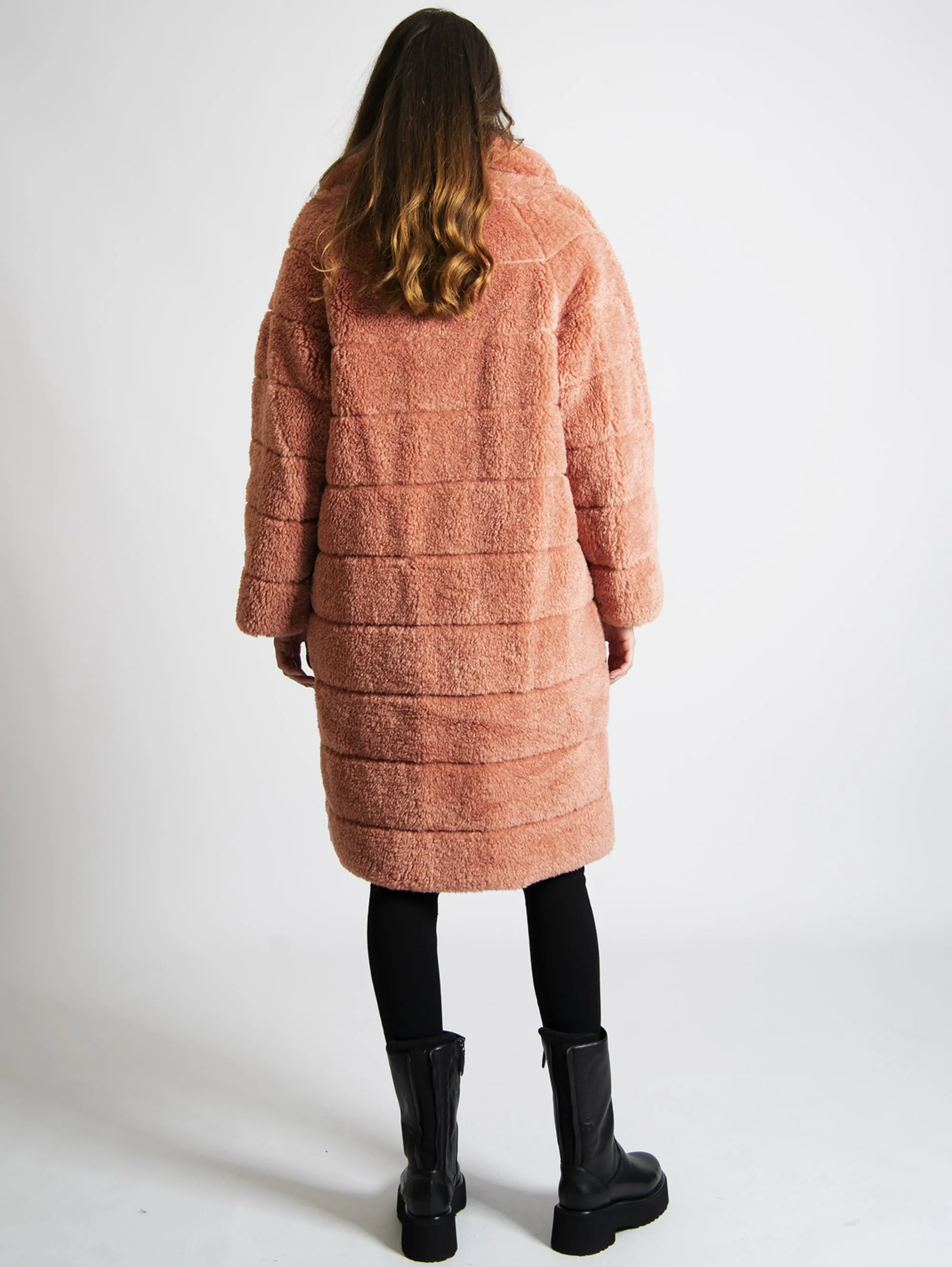 Piumino Lungo Reversibile Rosa