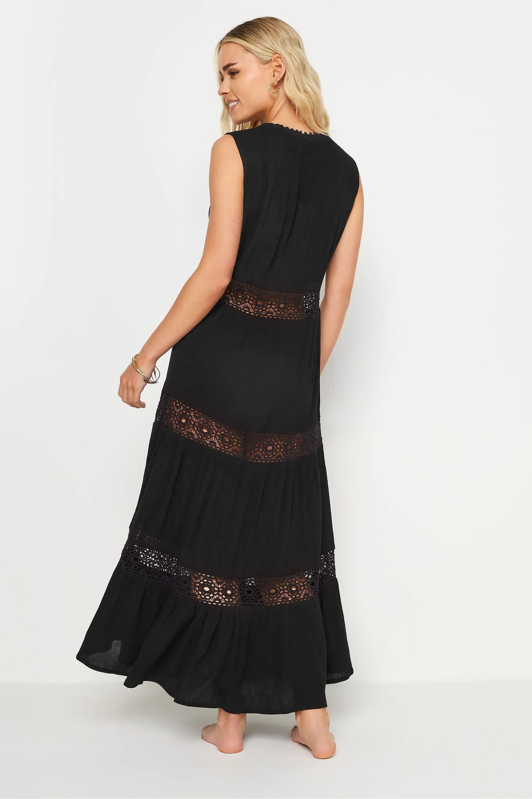 PixieGirl Petite - Abito maxi con finiture all'uncinetto