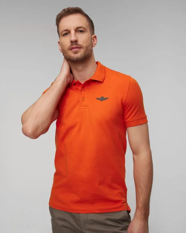 Polo arancione da uomo Aeronautica Militare