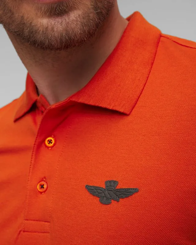 Polo arancione da uomo Aeronautica Militare
