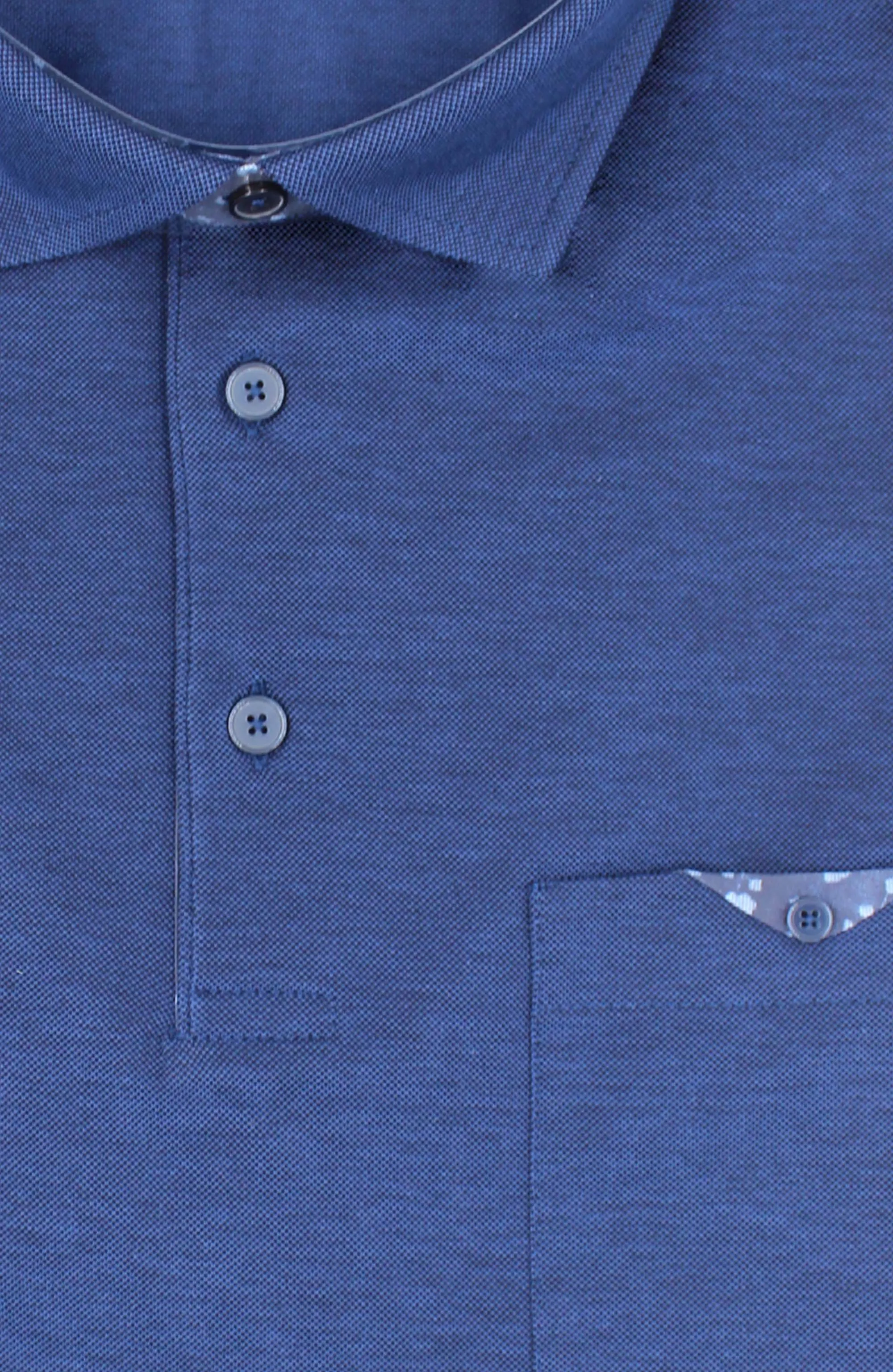 Polo in piquet con collo camicia