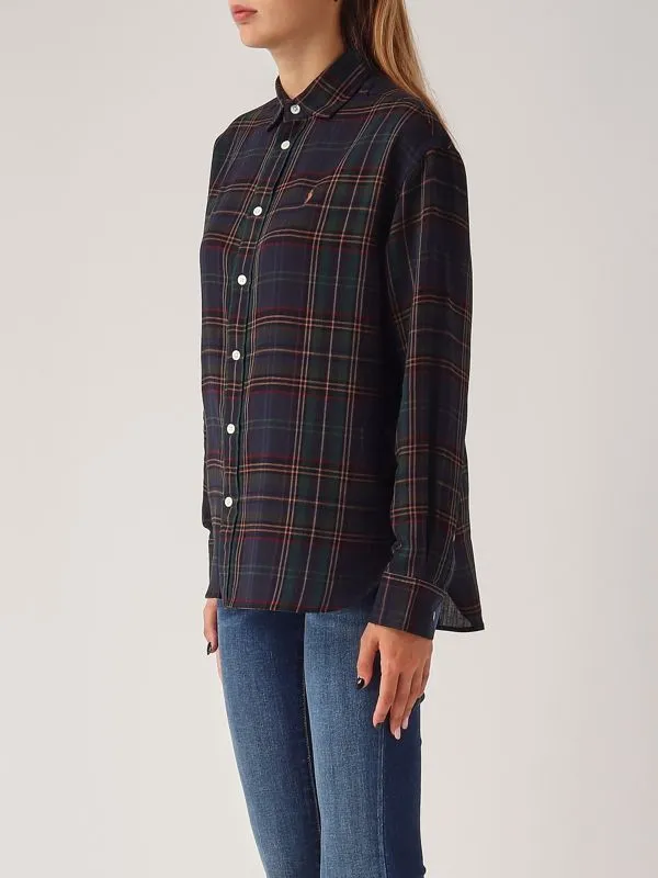 POLO RALPH LAUREN  Camicia donna Polo Ralph Lauren in misto cotone e lana Verde Scuro
