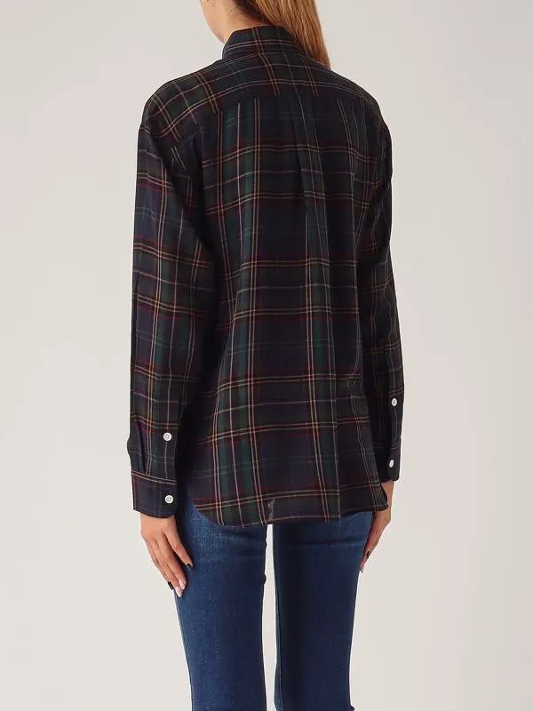 POLO RALPH LAUREN  Camicia donna Polo Ralph Lauren in misto cotone e lana Verde Scuro