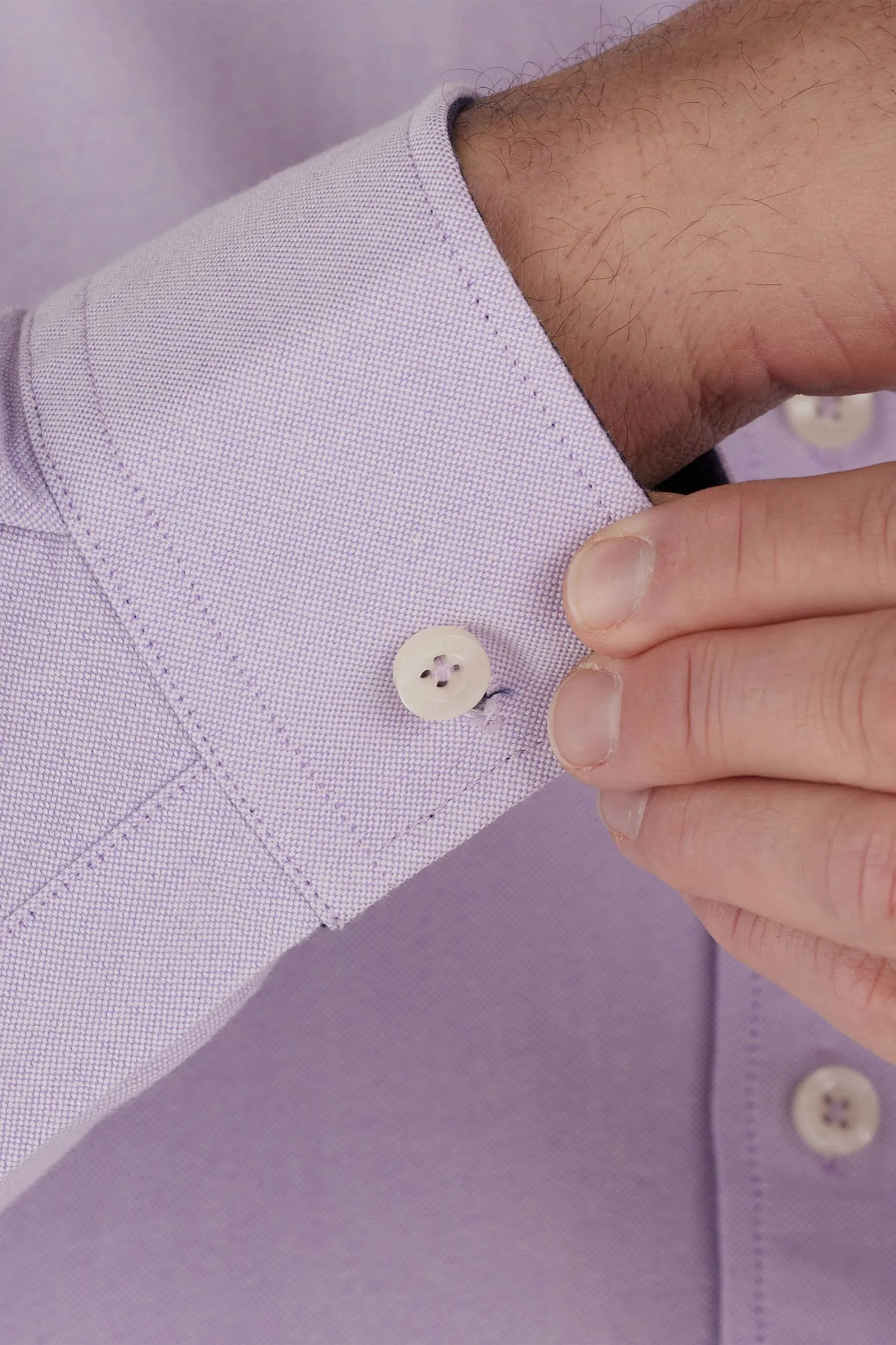 Raging Bull Viola - Camicia classica con Manica lunga Oxford