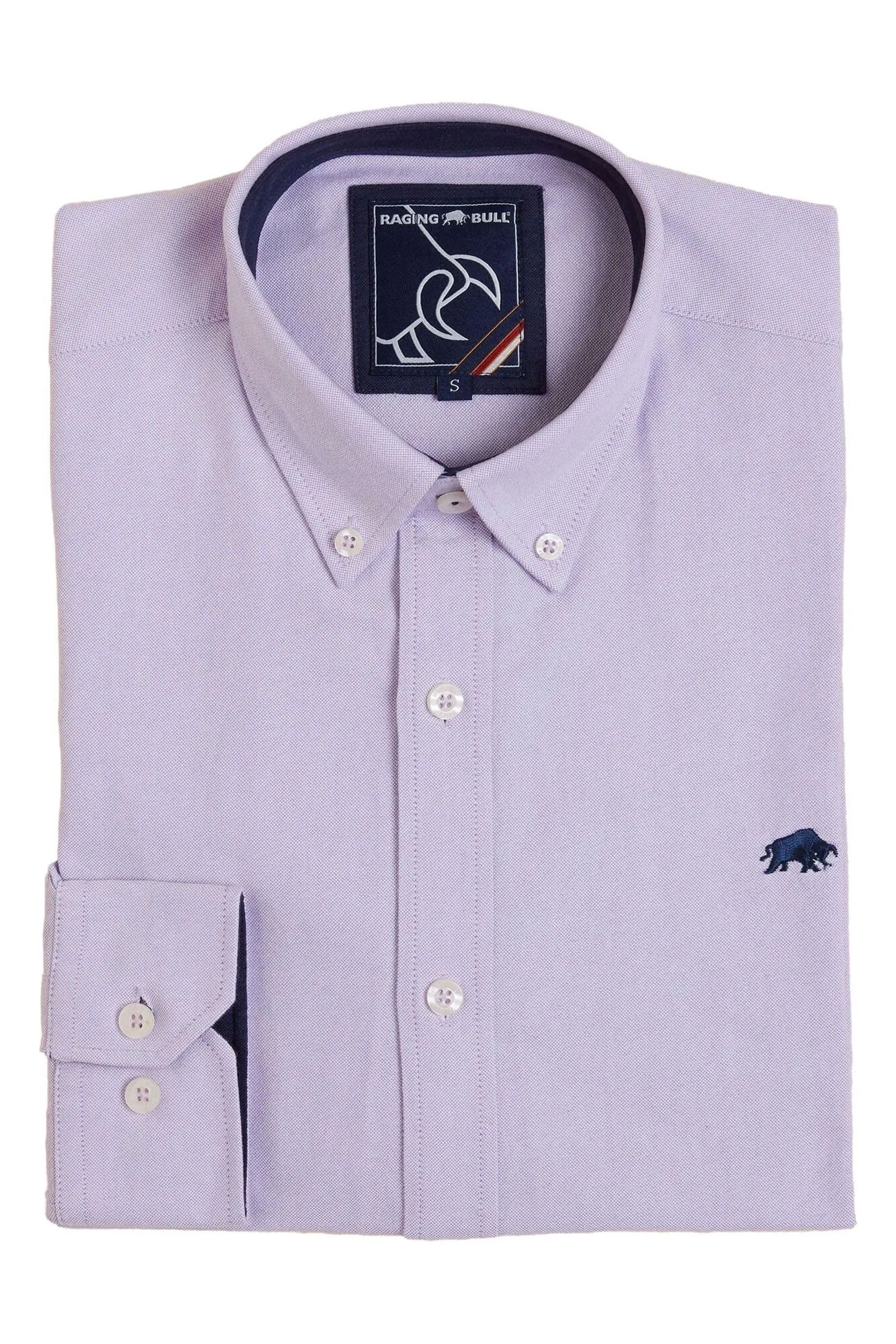 Raging Bull Viola - Camicia classica con Manica lunga Oxford