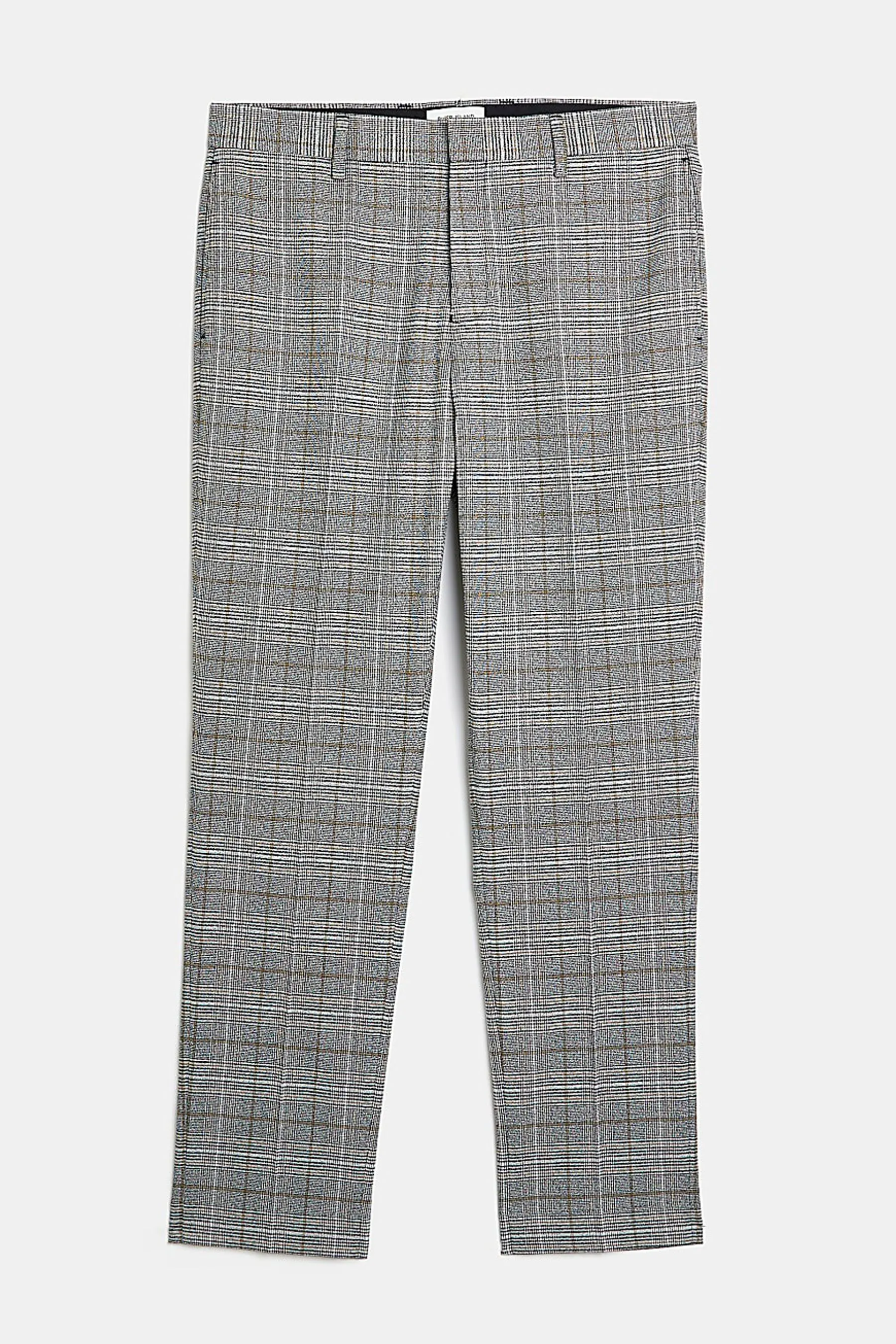 River Island - Grigio se A quadri Pantaloni nape