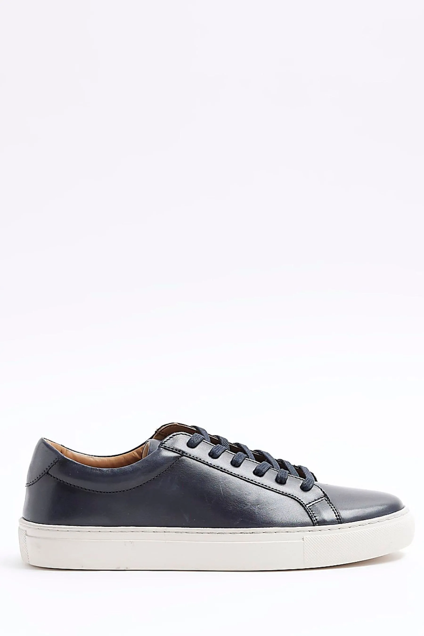River Island - Scarpe da ginnastica in pelle brunito con suola sagomata