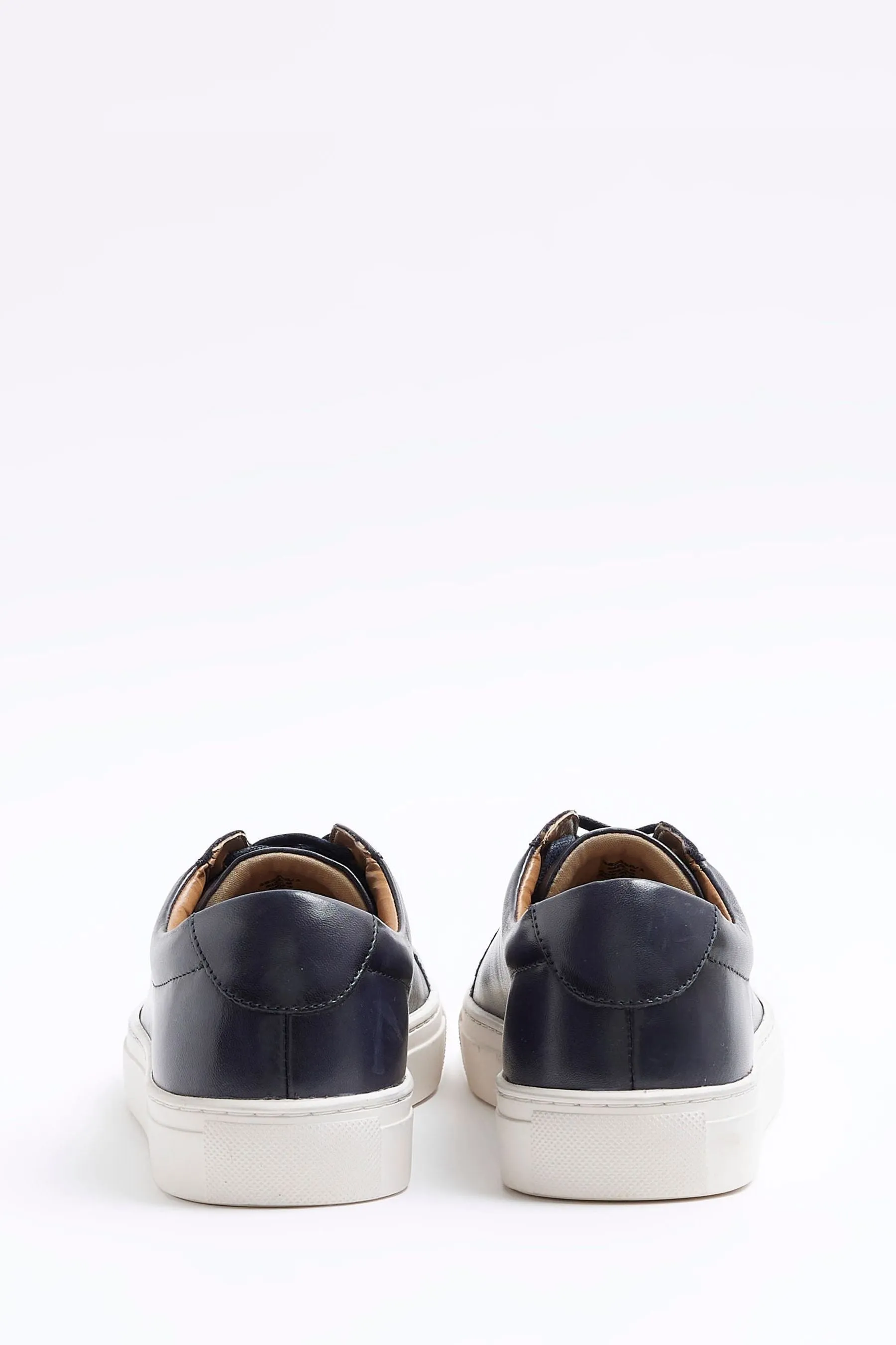 River Island - Scarpe da ginnastica in pelle brunito con suola sagomata