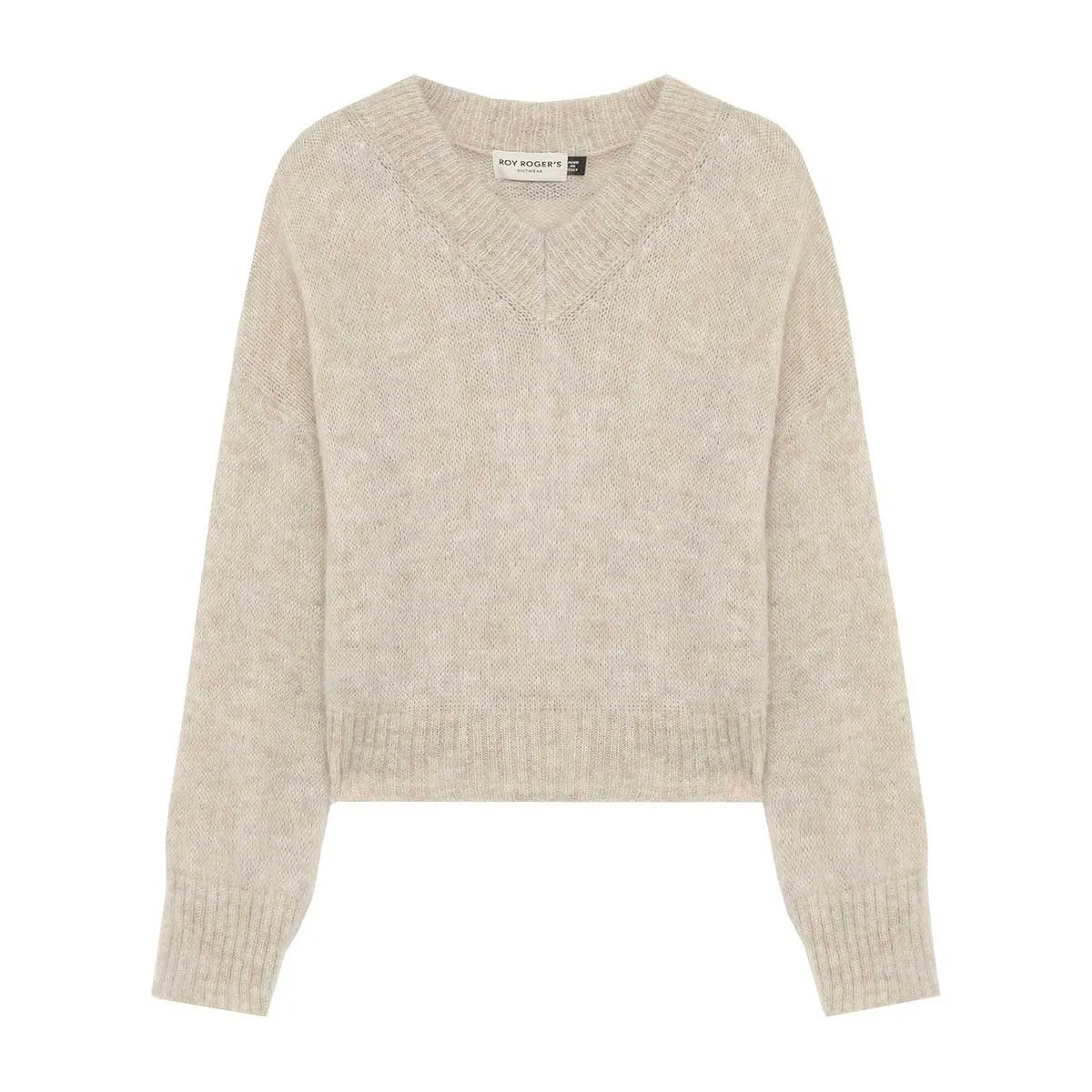      ROY ROGERS MAGLIONE SCOLLO V MISTO MOHAIR DONNA  