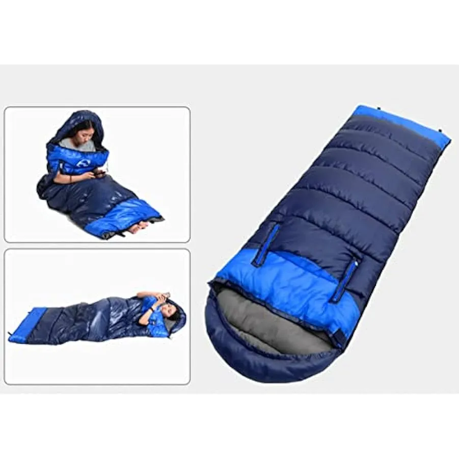 Sacco a pelo da esterno, Sacco a pelo caldo per bambini raggiungibile per adulti Coperta impermeabile 3-4 stagioni, 2 pezzi poss