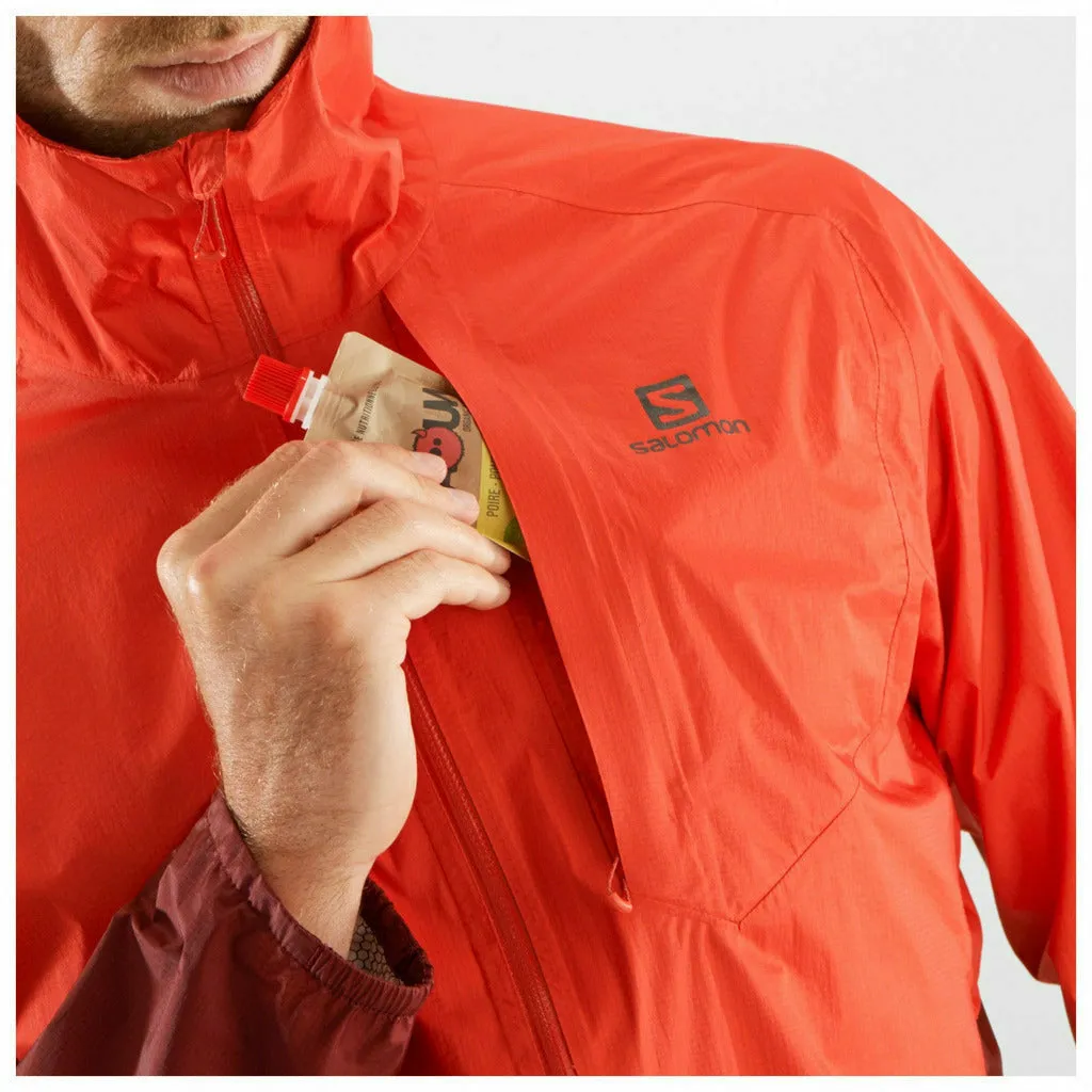 Salomon Bonatti WP Jacket Fiery Red- Giacca Running Impermeabile