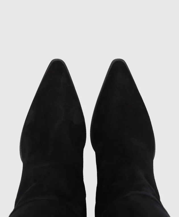Santoni Stivali in pelle scamosciata neri ChangeClear WSOP70195HI2BMGD