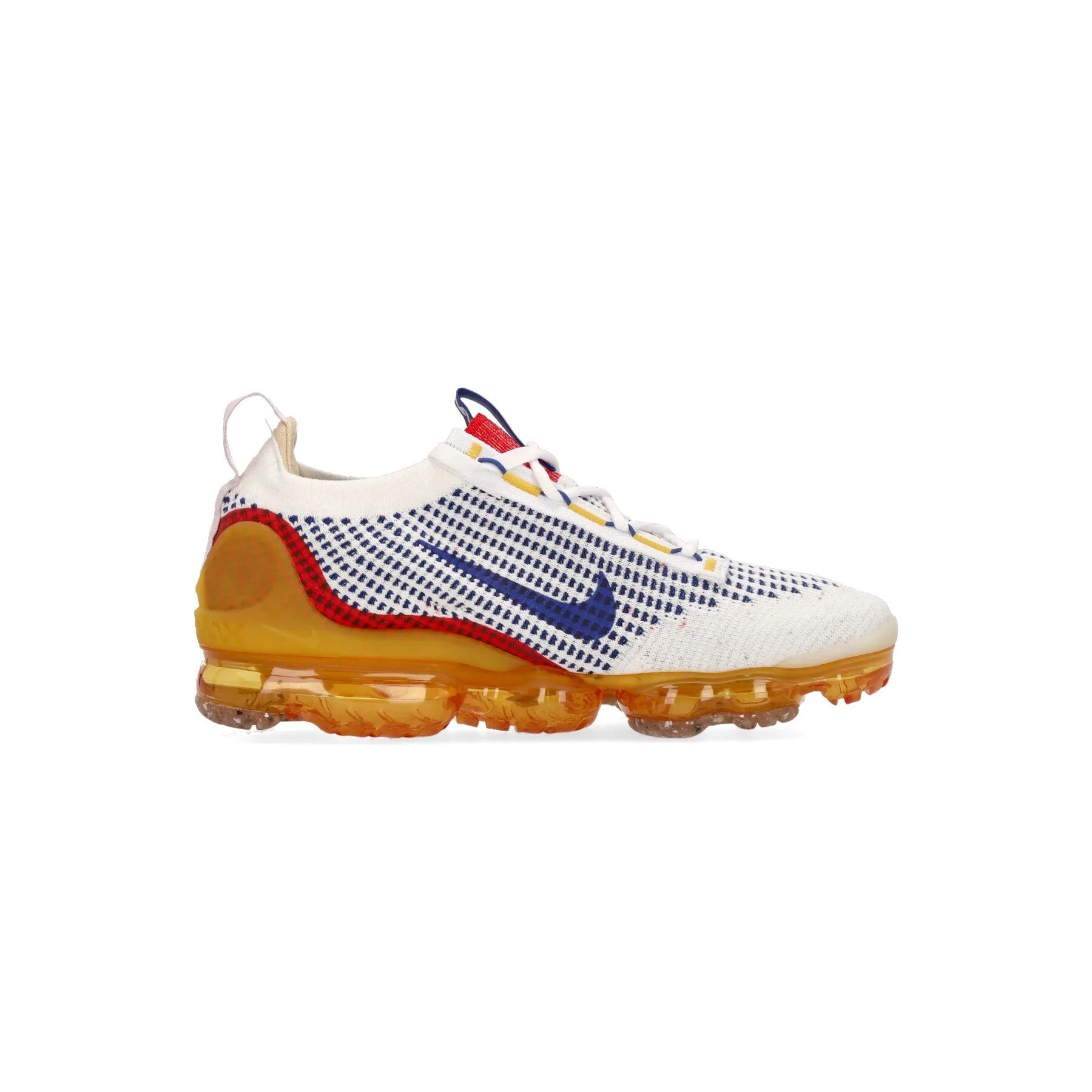 Scarpa Bassa Uomo Air Vapormax 2021 Flyknit Se White/old Royal/yellow Ochre
