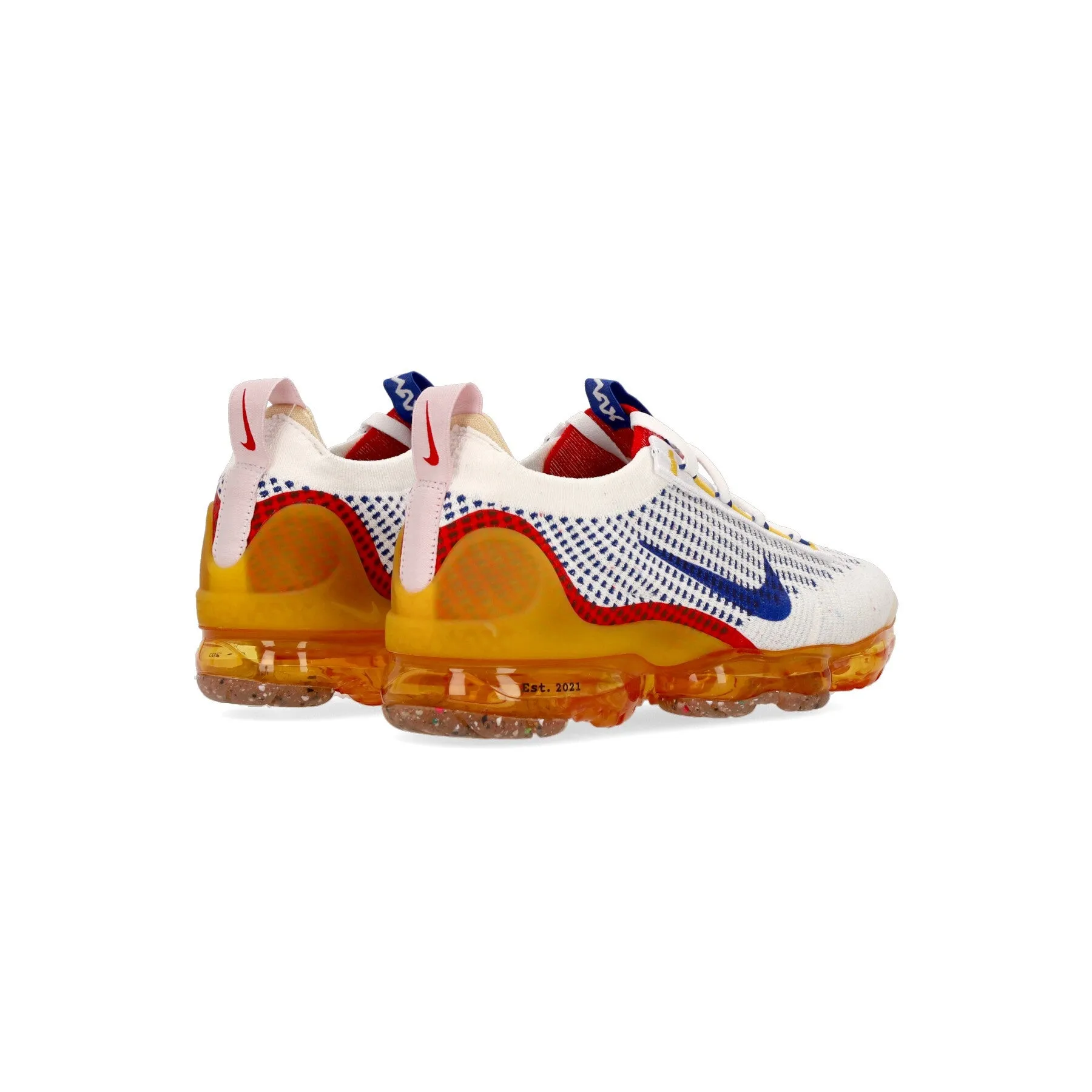 Scarpa Bassa Uomo Air Vapormax 2021 Flyknit Se White/old Royal/yellow Ochre