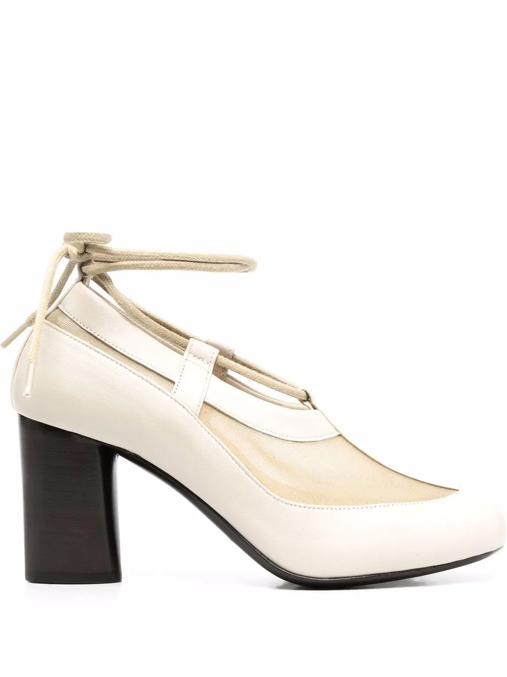 scarpa pump con dettaglio  in tessuto a rete