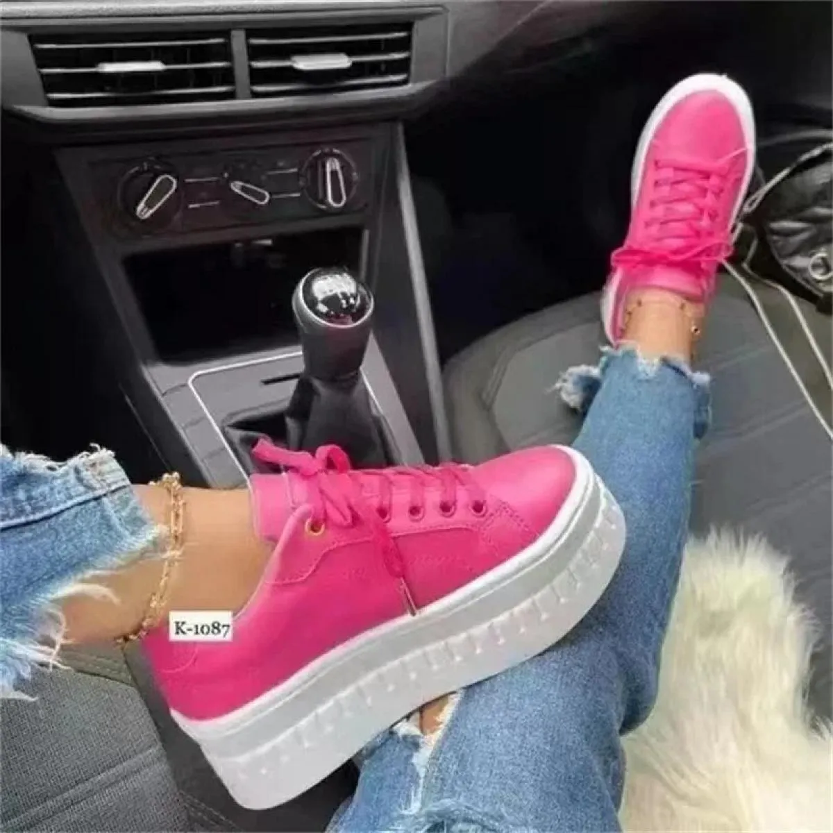 Scarpe bianche con plateau Scarpe da ginnastica da donna Scarpe da ginnastica da donna alla moda Cesti Femme Casual Chunky Sneak