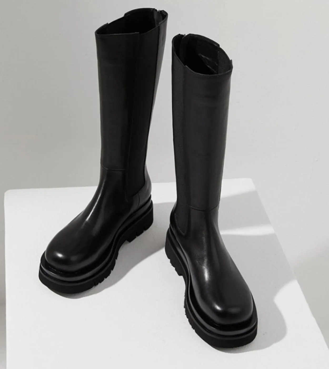 Scarpe con plateau da uomo Stivali da uomo in vera pelle Stivali invernali in vera pelle di lusso