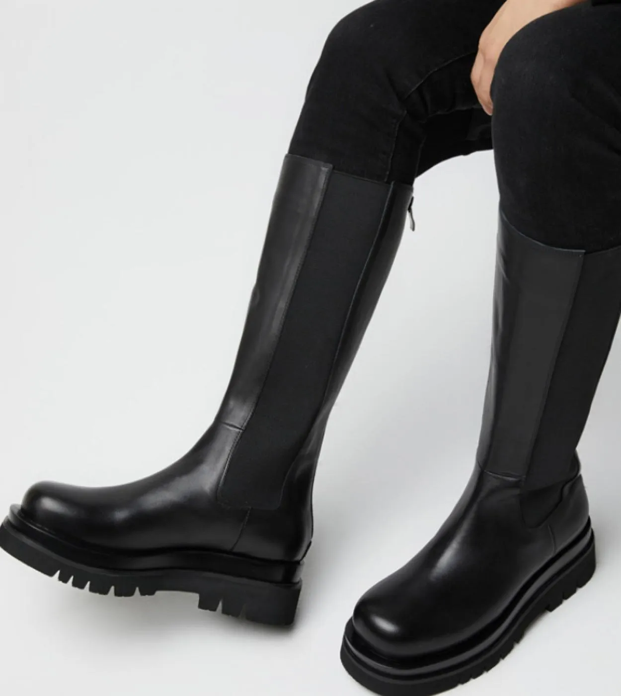 Scarpe con plateau da uomo Stivali da uomo in vera pelle Stivali invernali in vera pelle di lusso