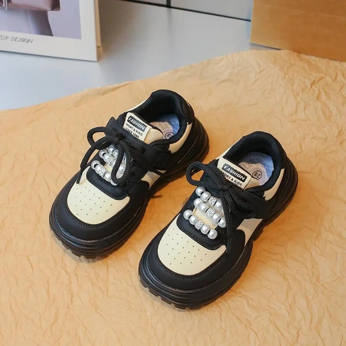 Scarpe da ginnastica per bambini Ragazza Punta tonda Impermeabile Comoda antiscivolo Resistente all'usura Primavera e autunno Sp