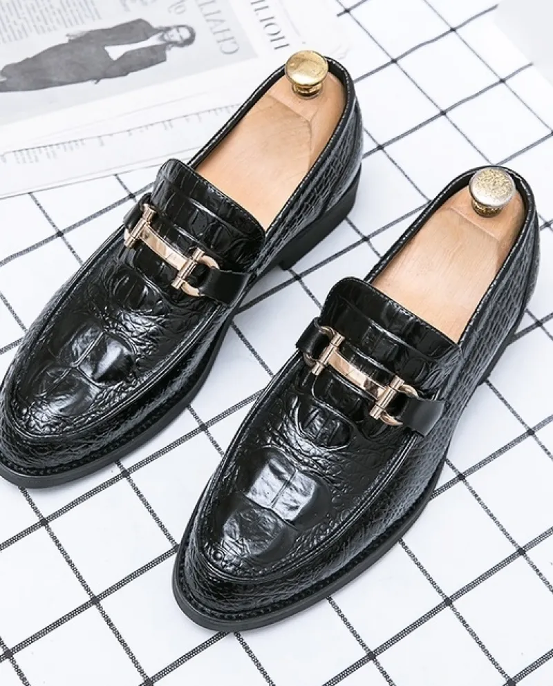 Scarpe da uomo in pelle spaccata con motivo coccodrillo di design di lusso per uomo Casual Oxford Abito formale da sposa Calzatu