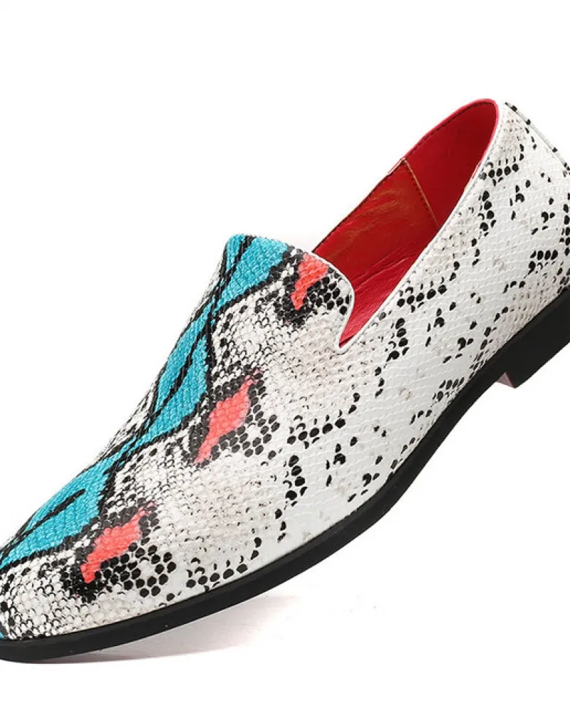 Scarpe Oxford con motivo a serpentina colorata di design di lusso per uomo Abito da cerimonia nuziale formale Ritorno a casa Sap