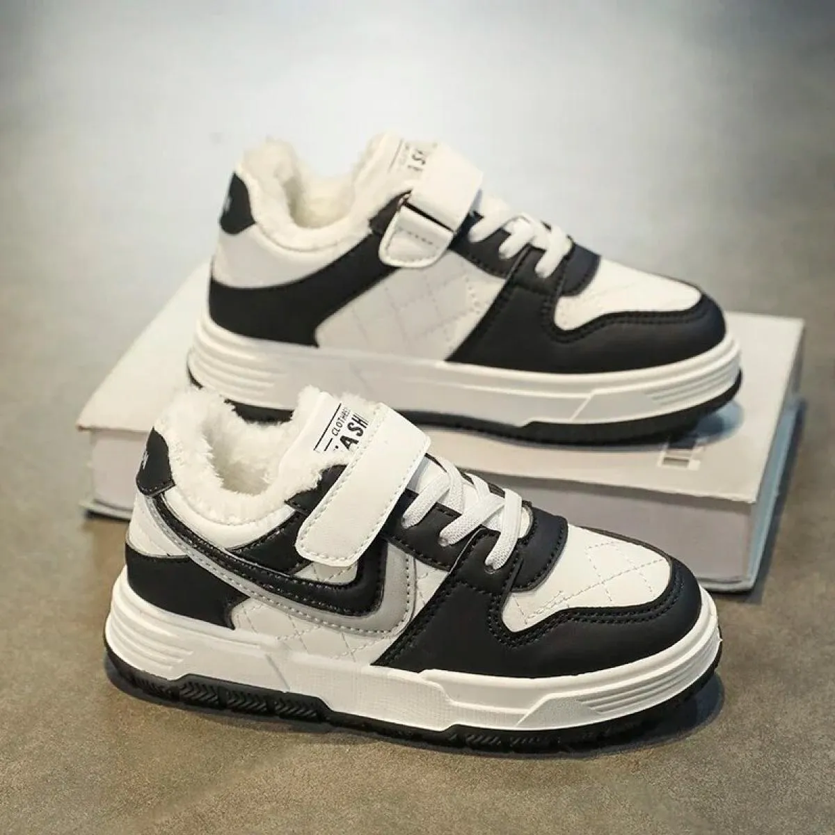 Scarpe per bambini Elastico Impermeabile Punta tonda Casual Outdoor Consigliato Moda Antiscivolo Resistente all'usura Plus Vellu