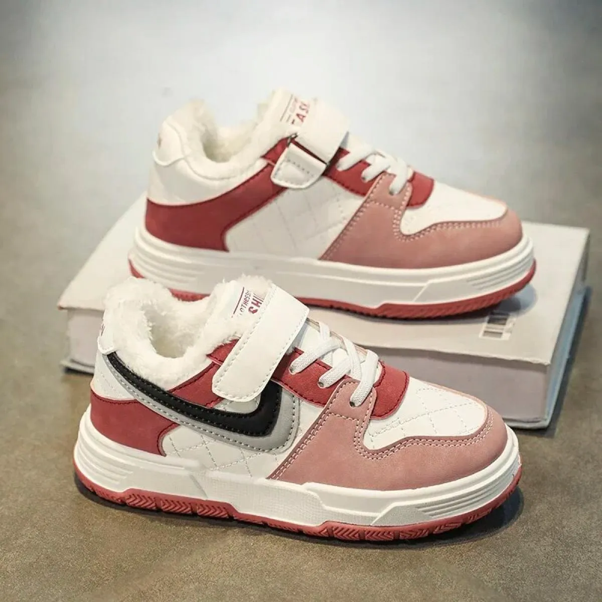 Scarpe per bambini Elastico Impermeabile Punta tonda Casual Outdoor Consigliato Moda Antiscivolo Resistente all'usura Plus Vellu