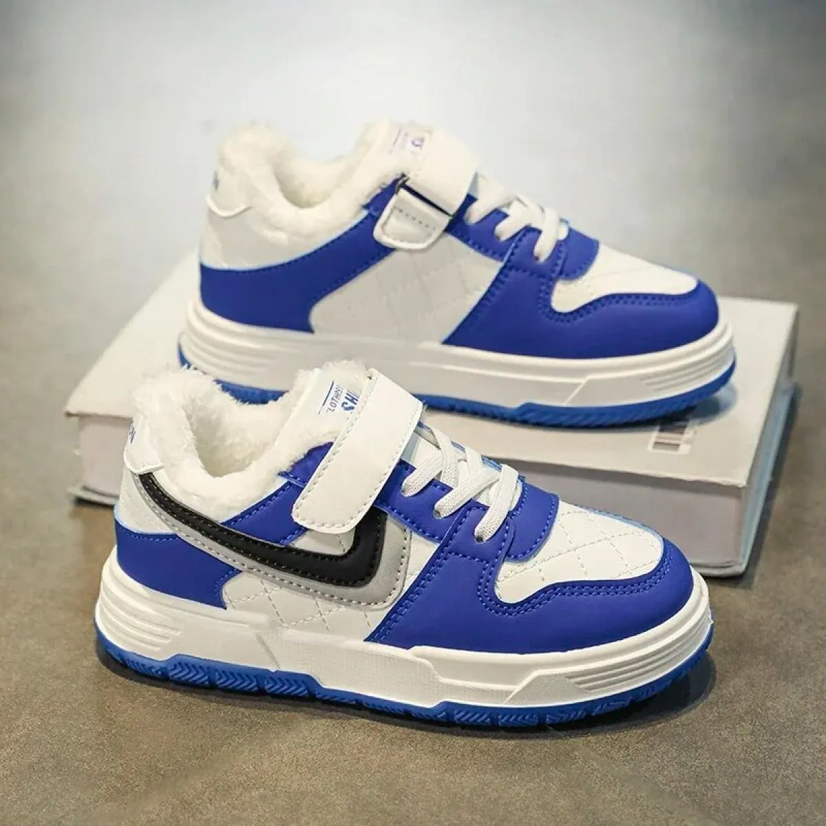 Scarpe per bambini Elastico Impermeabile Punta tonda Casual Outdoor Consigliato Moda Antiscivolo Resistente all'usura Plus Vellu