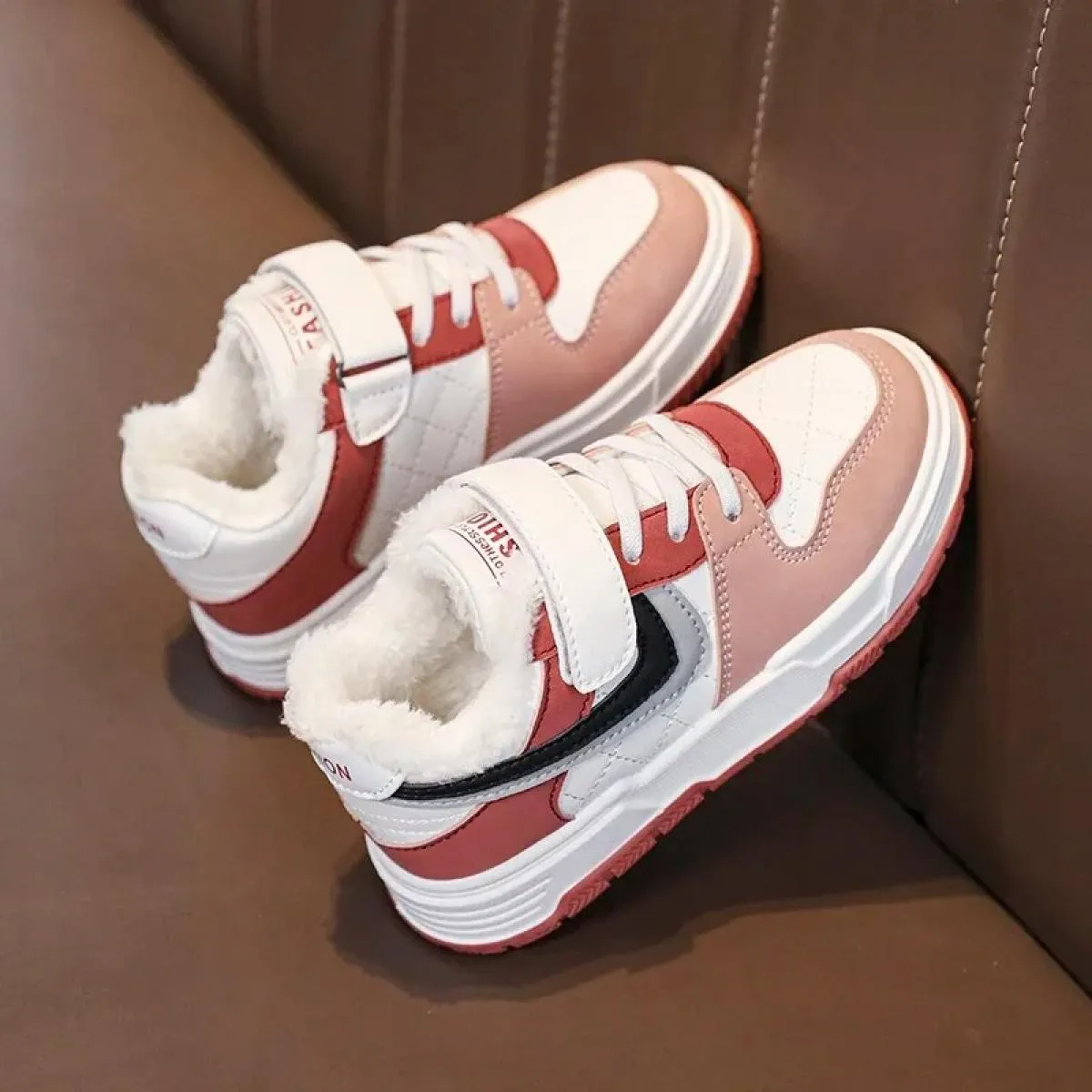 Scarpe per bambini Elastico Impermeabile Punta tonda Casual Outdoor Consigliato Moda Antiscivolo Resistente all'usura Plus Vellu