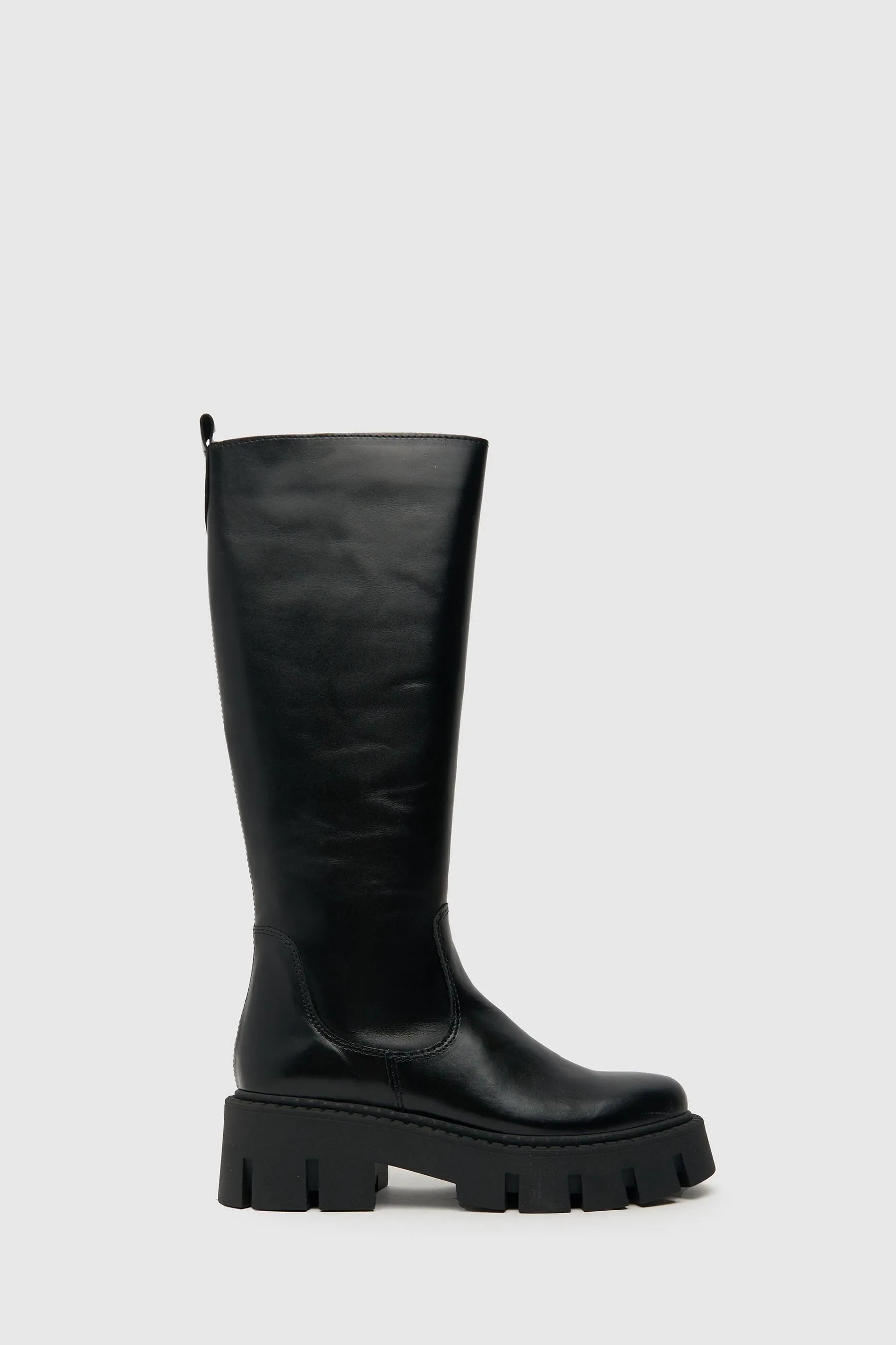 Schuh - Nero al ginocchio in pelle tortora - Stivali