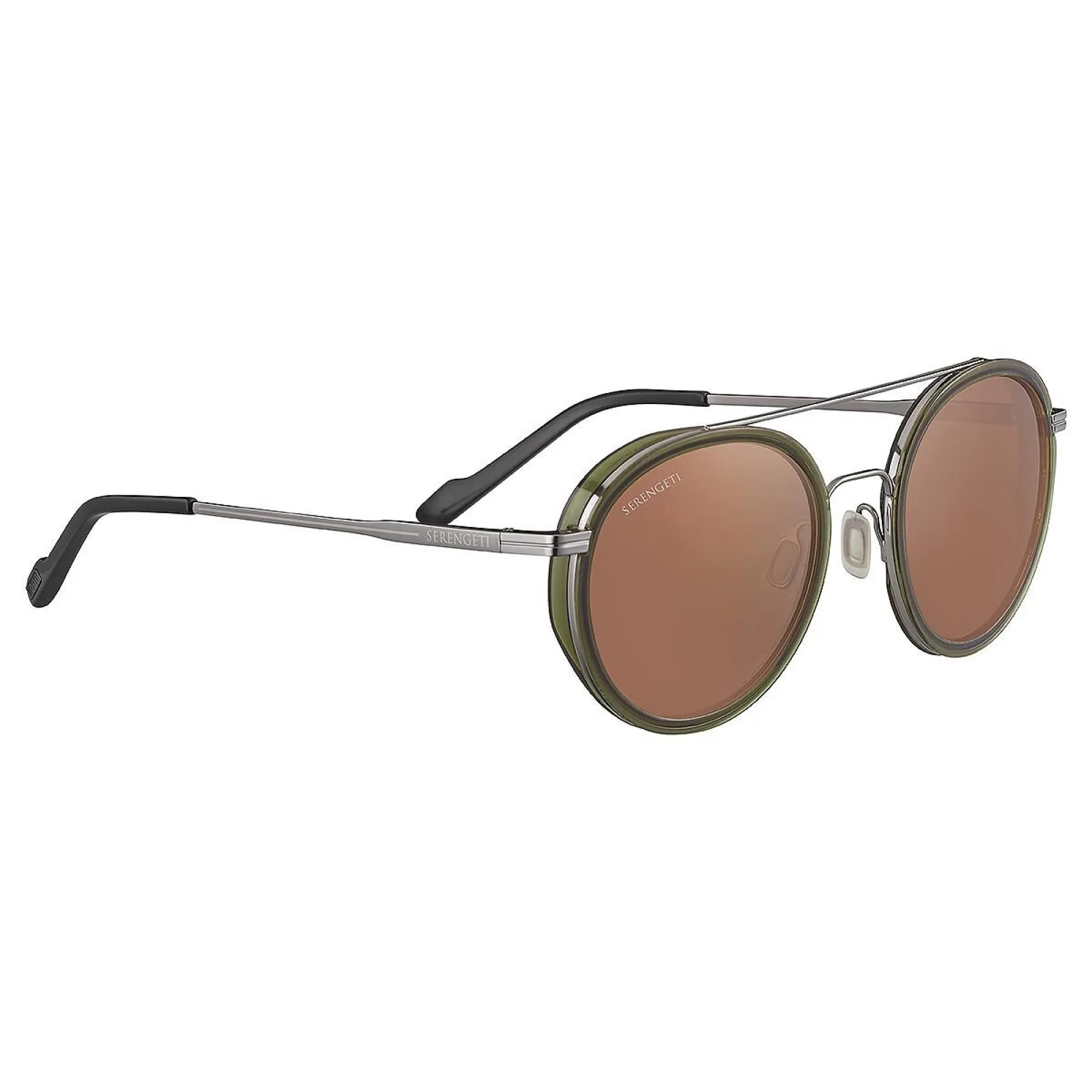   Serengeti GEARY - SS526005 Acetato Verde Scuro Lucido Canna Di Fucile Lucido | Occhiale Da Sole Unisex 