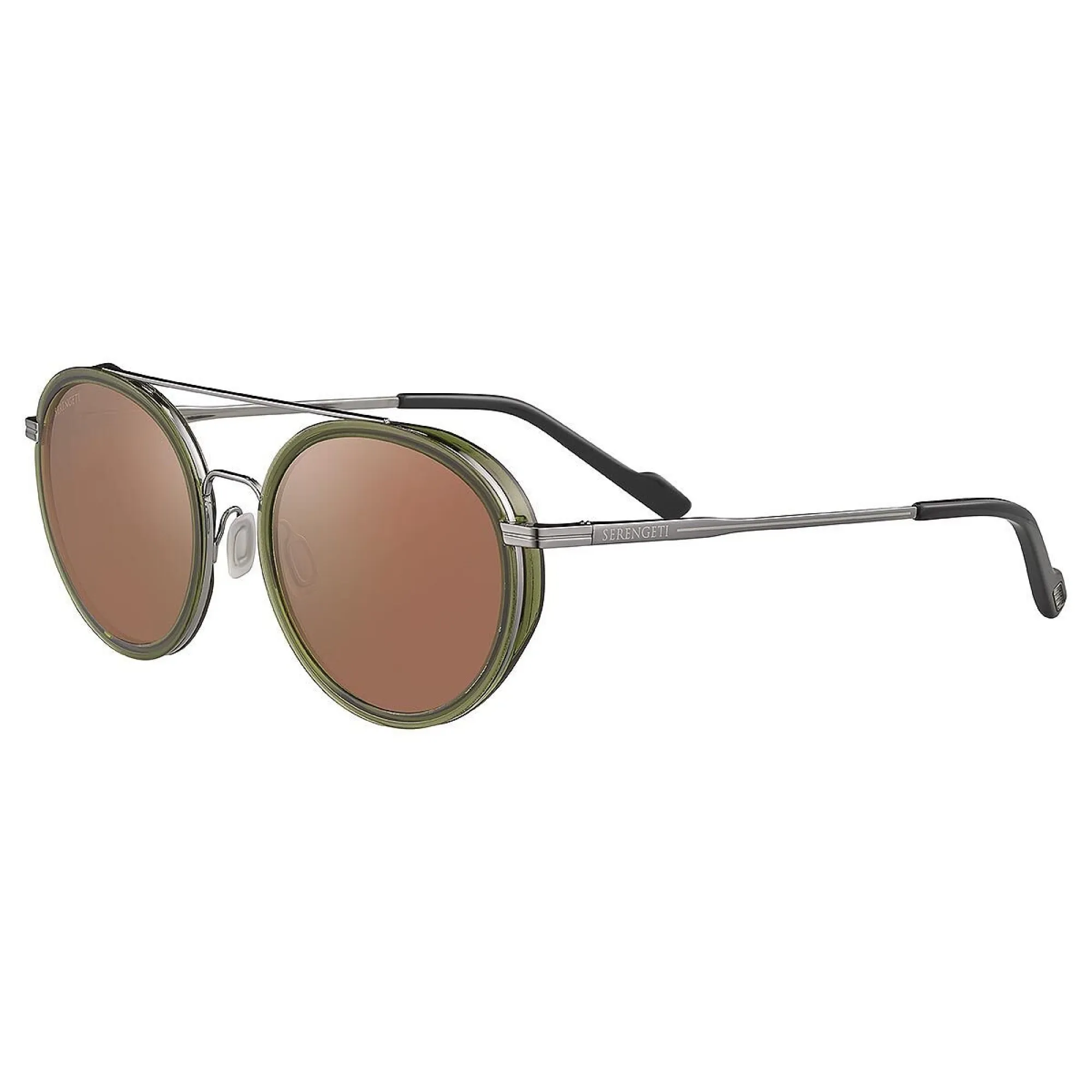   Serengeti GEARY - SS526005 Acetato Verde Scuro Lucido Canna Di Fucile Lucido | Occhiale Da Sole Unisex 
