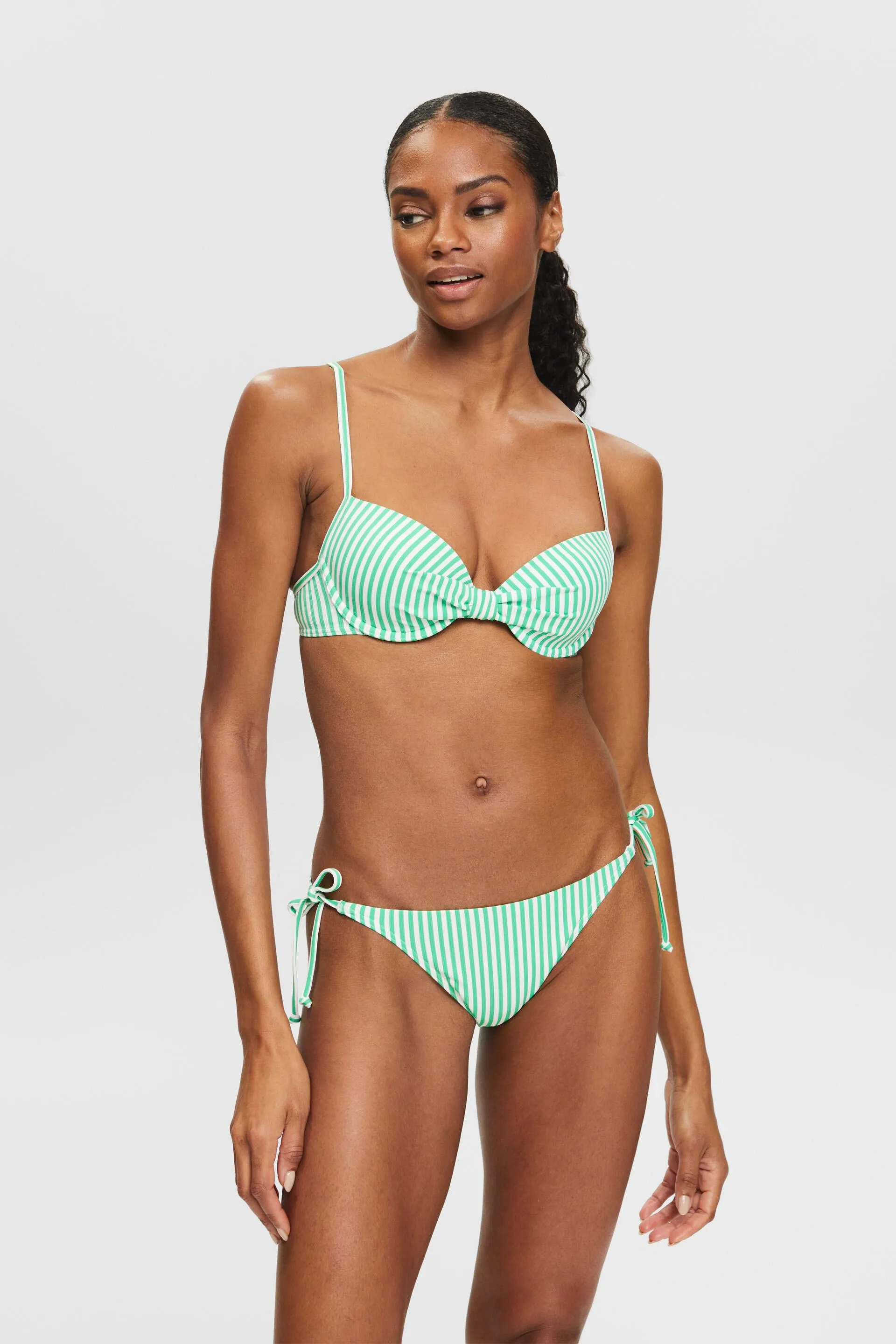 Slip da bikini a righe con lacci laterali
