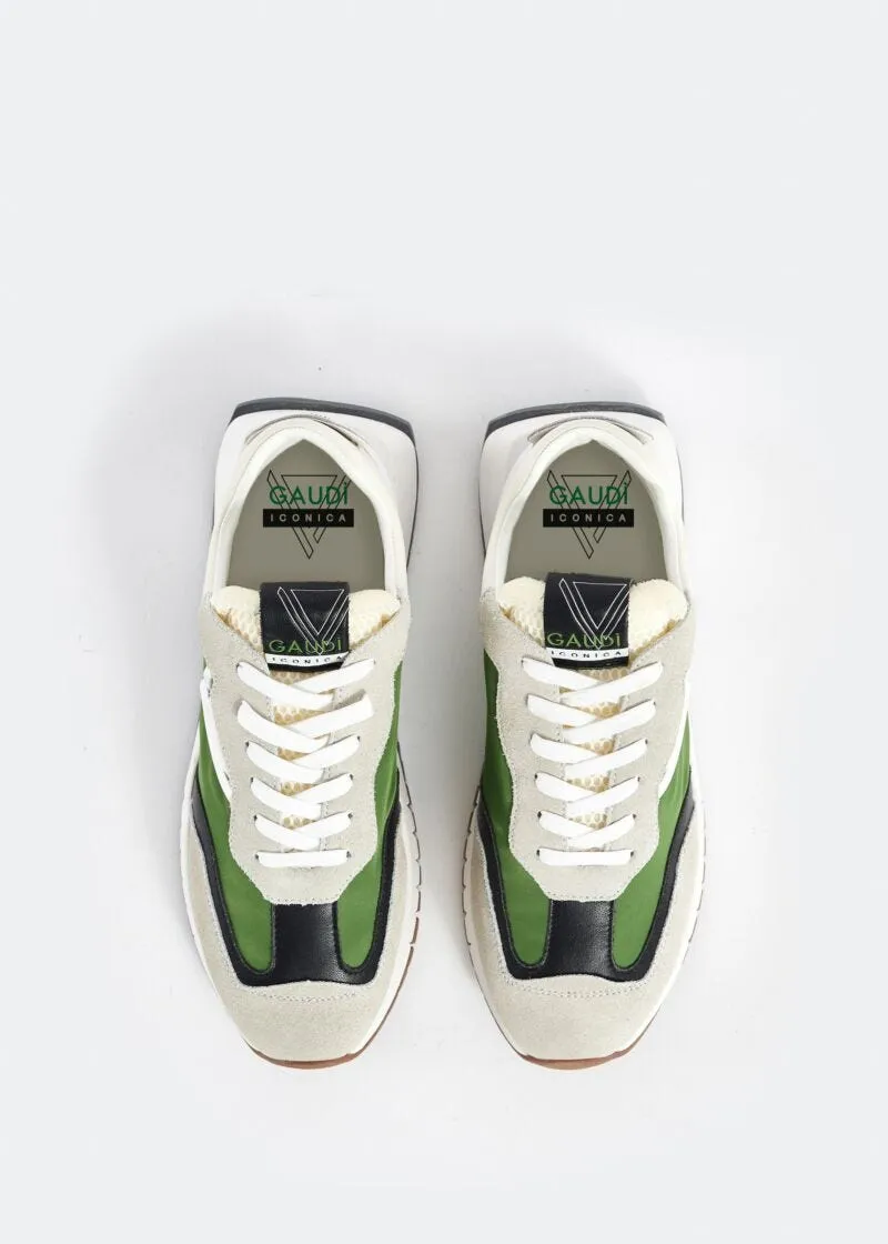 Sneaker running in pelle e suede