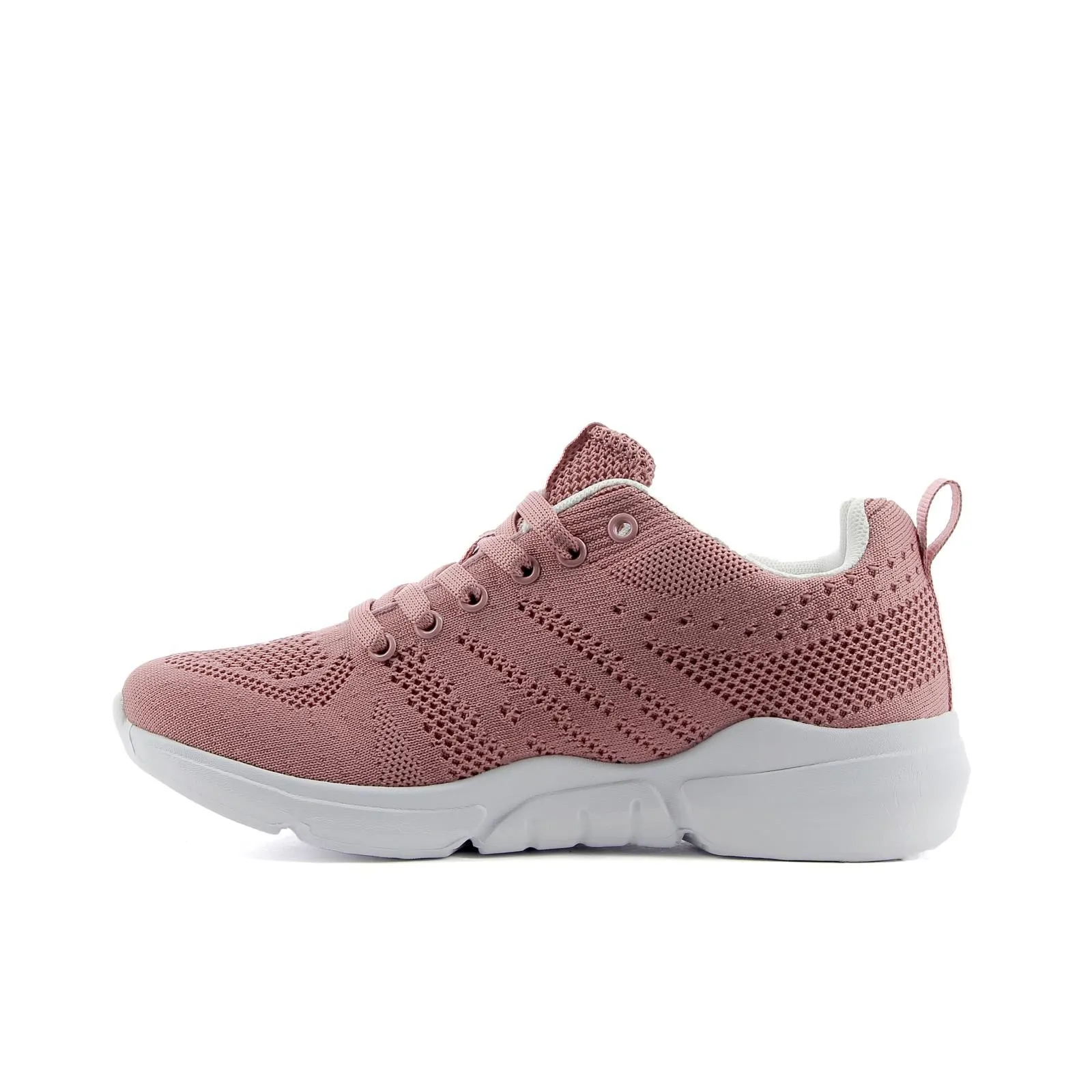 Sneakers donna da running rosa con suola alta