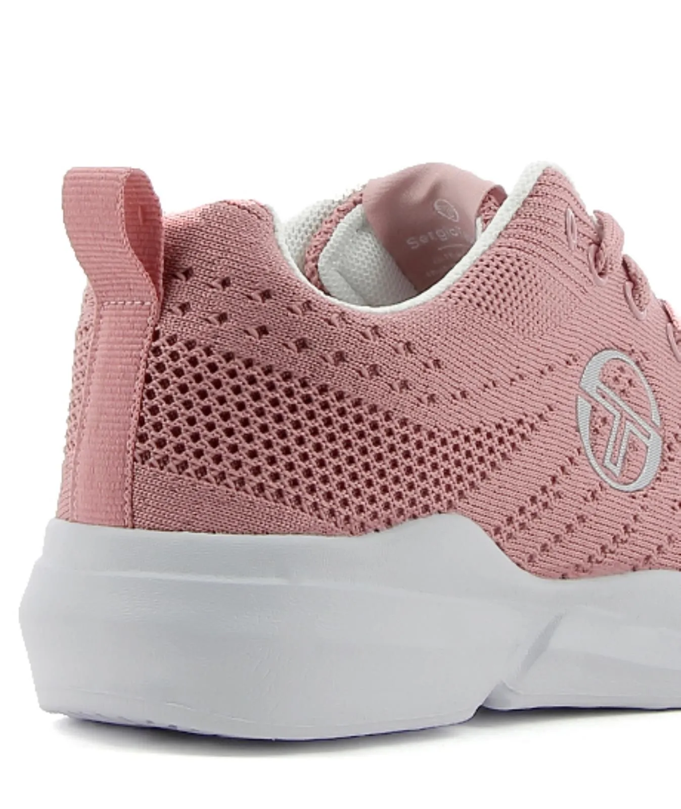 Sneakers donna da running rosa con suola alta