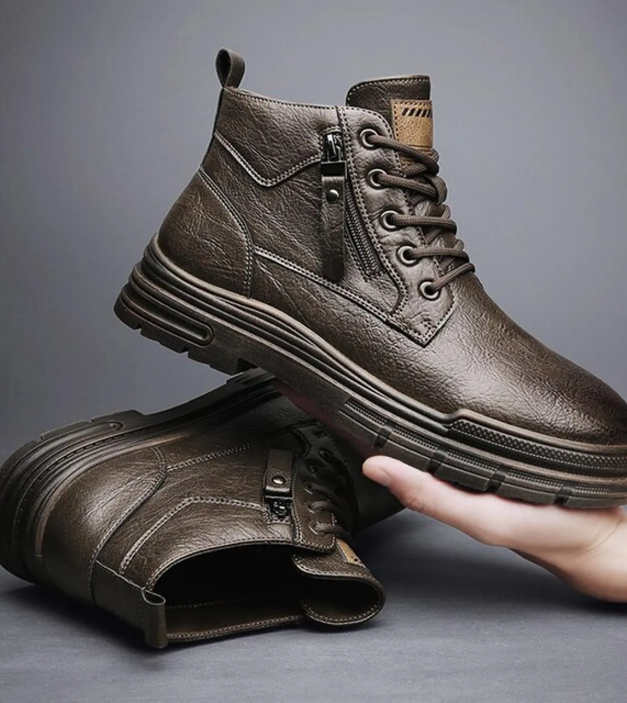 Stivali da lavoro alla moda Scarpe da uomo autunno inverno alte da uomo 2022 Stivali da lavoro da uomo Stivali moda britannici G