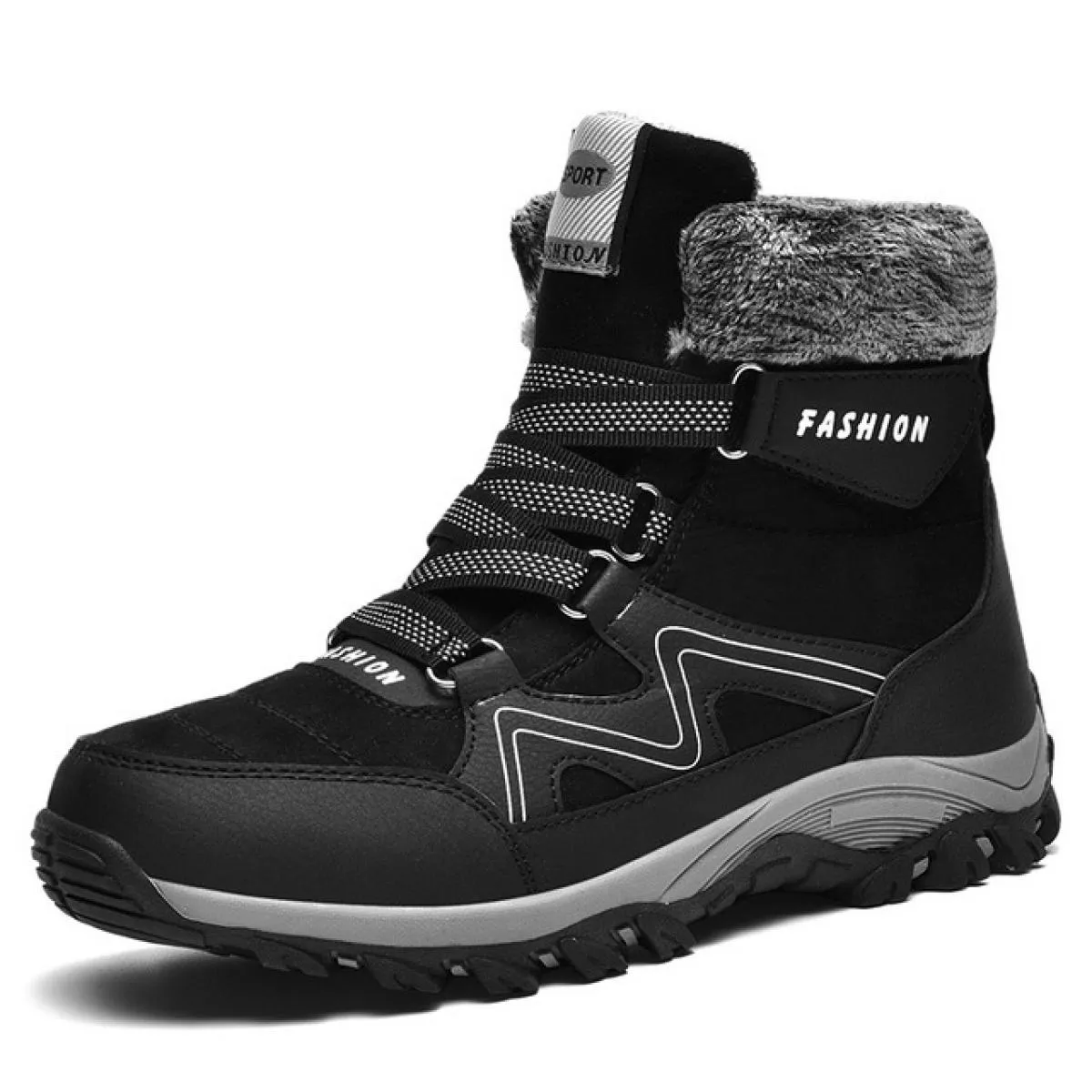 Stivali da neve da uomo di grandi dimensioni Amanti dell'inverno Scarpe di cotone in pile caldo Scarpe da ginnastica alte antisc