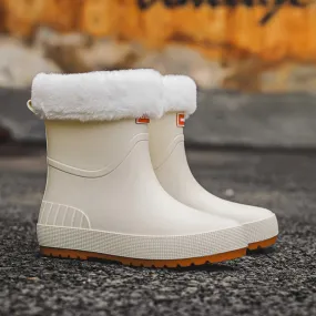 Stivali da pioggia da donna Slip On Stivali da acqua di alta qualità Scarpe impermeabili Stivali da pioggia in gomma da donna Ga