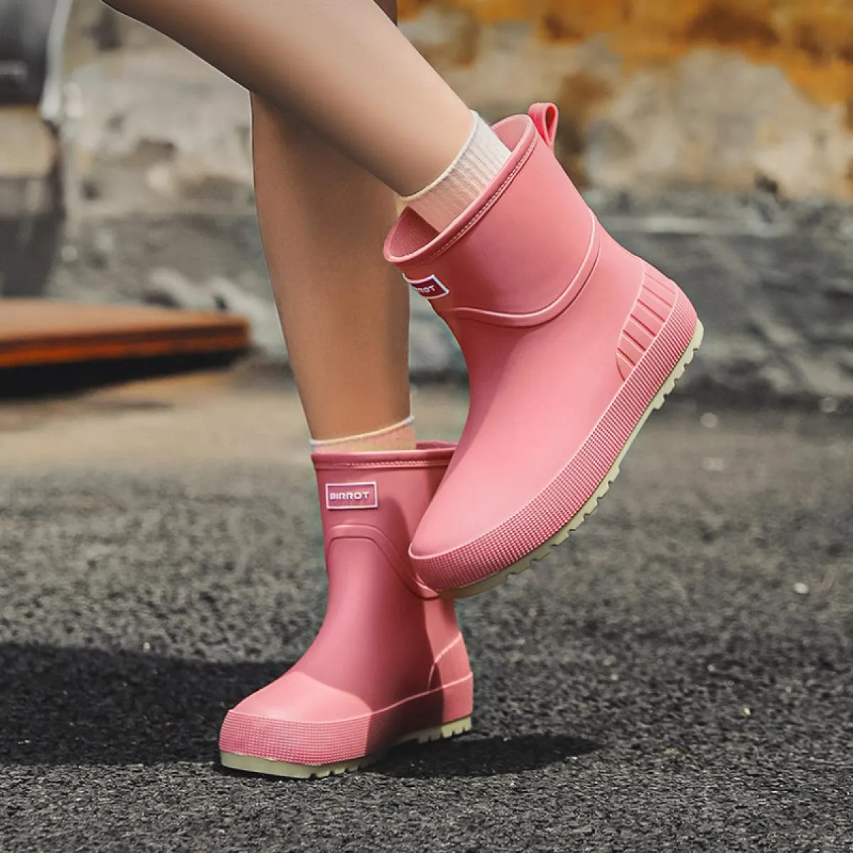 Stivali da pioggia da donna Slip On Stivali da acqua di alta qualità Scarpe impermeabili Stivali da pioggia in gomma da donna Ga