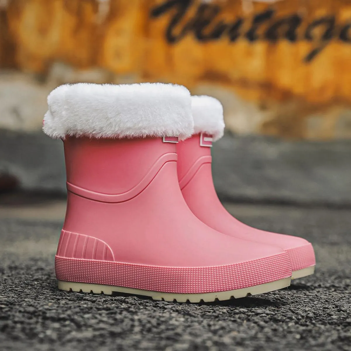 Stivali da pioggia da donna Slip On Stivali da acqua di alta qualità Scarpe impermeabili Stivali da pioggia in gomma da donna Ga