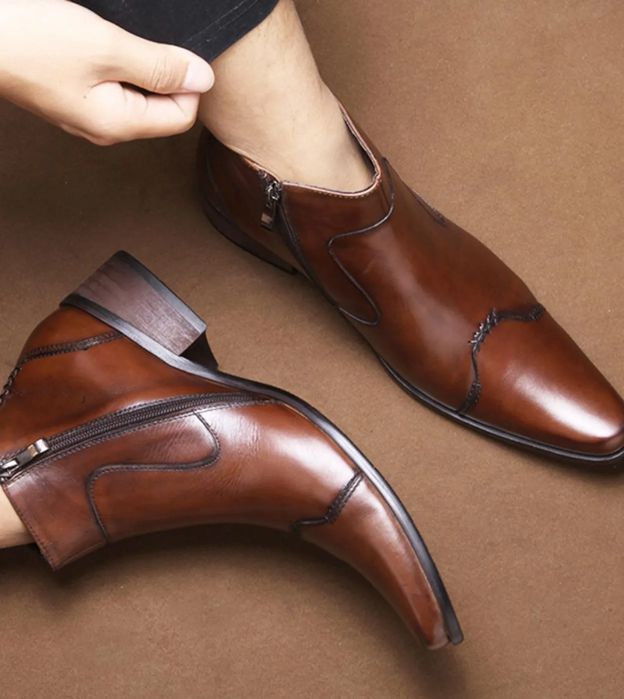 Stivali invernali di lusso Scarpe da uomo in pelle da uomo Stivali in vera pelle 2023 Autunno