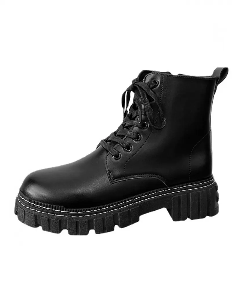 Stivali Martin Stivali nuovi da uomo Scarpe con cerniera laterale Stivali alti in pelle Stivali da uomo autunno e inverno