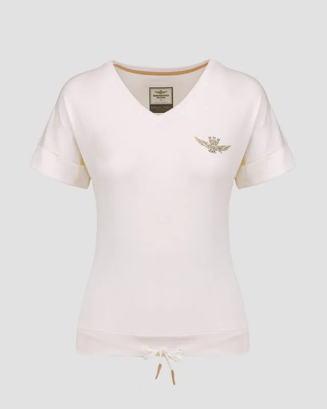 T-shirt bianca da donna Aeronautica Militare