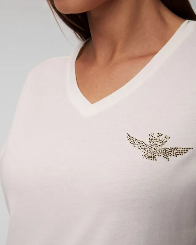 T-shirt bianca da donna Aeronautica Militare